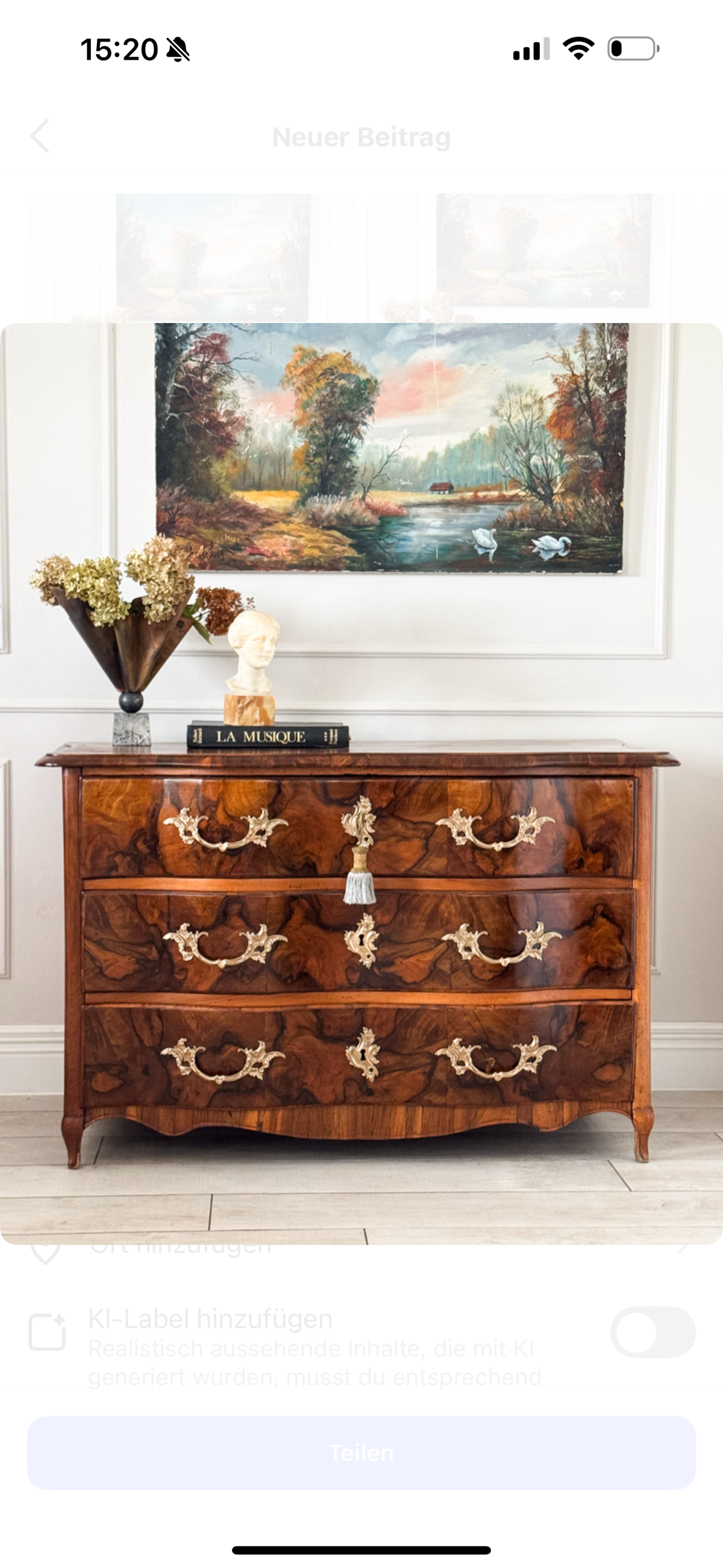 EDLE ANTIKE BAROCK KOMMODE AUS NUSSBAUM