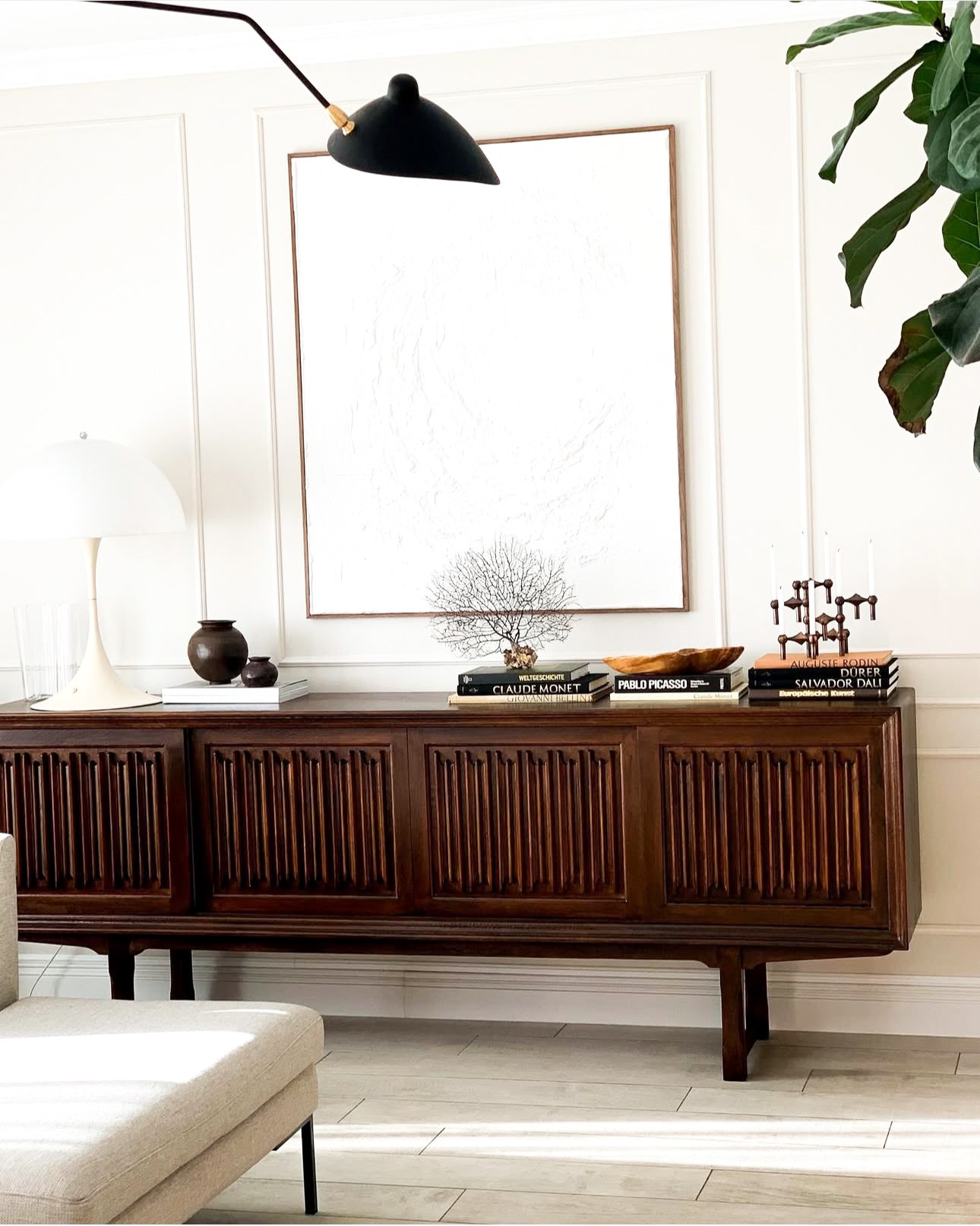 SKULPTURALES MID-CENTURY DESIGNER SIDEBOARD MASSIVE EICHE HENNING KJAENULF