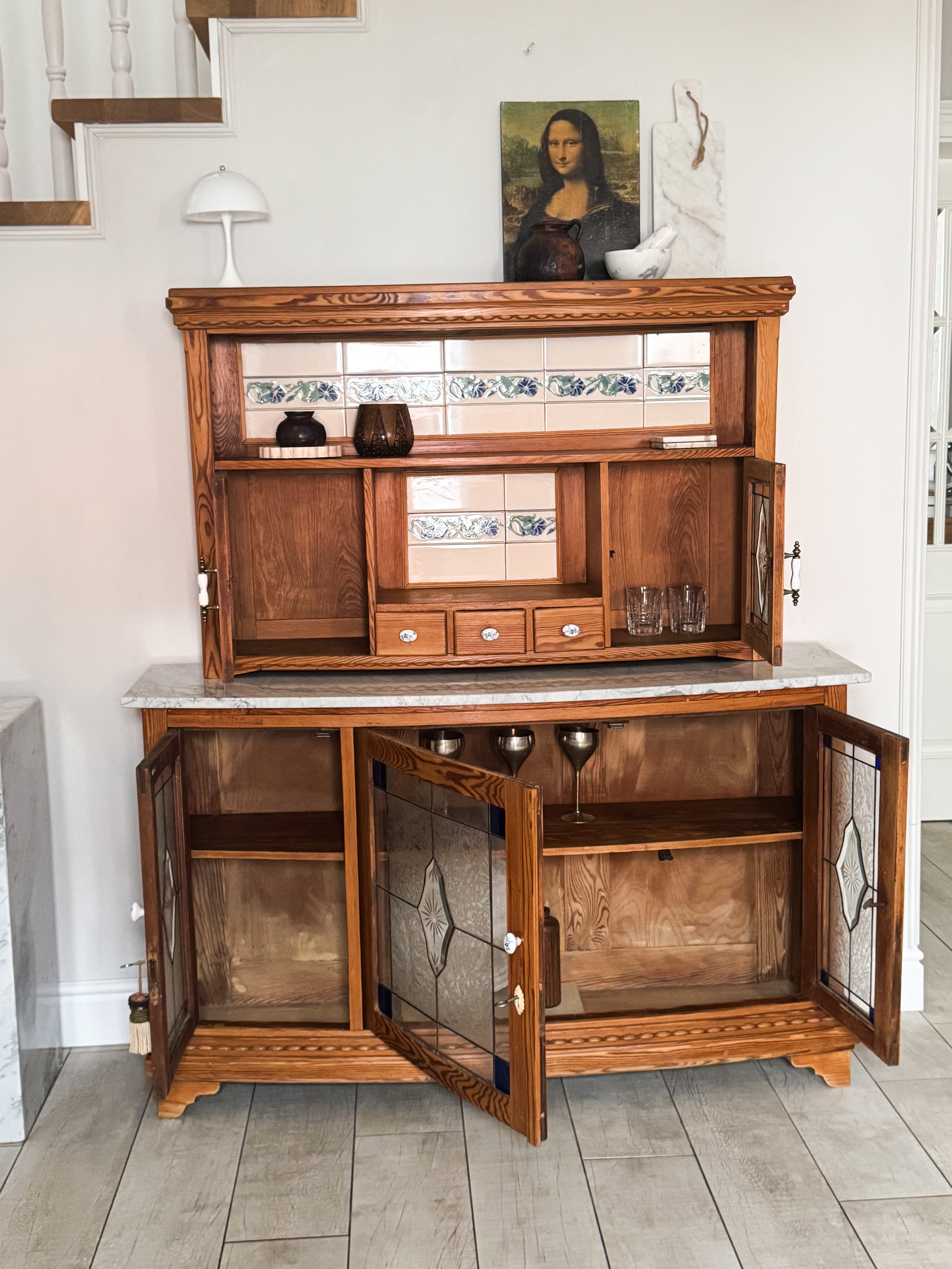 ANTIQUE FRENCH KITCHEN BUFFET CABINET RARITY