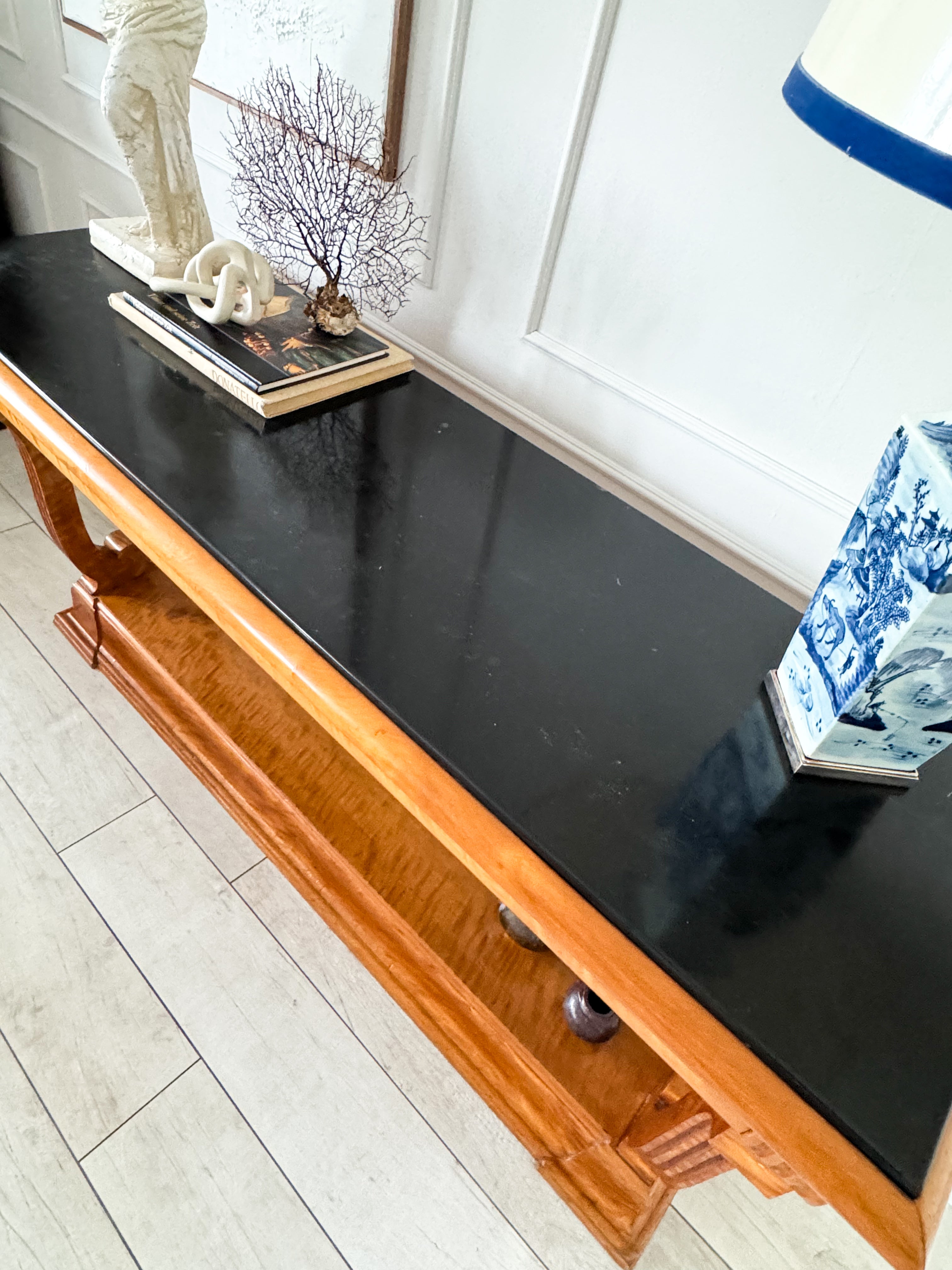 ANTIKER BIEDERMEIER KONSOLENTISCH MIT MARMORPLATTE