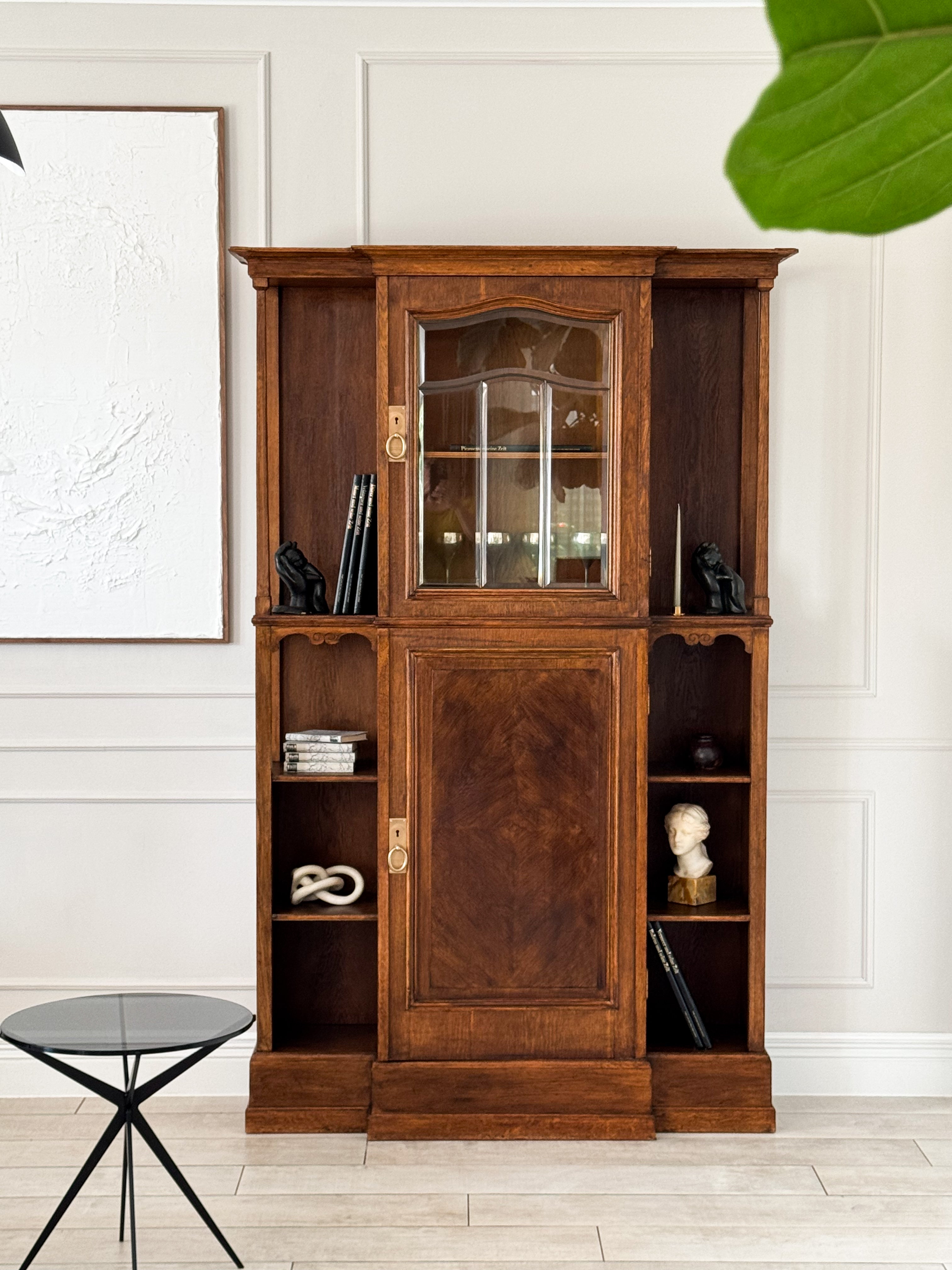 ELEGANT ANTIQUE DISPLAY CABINET ART NOUVEAU