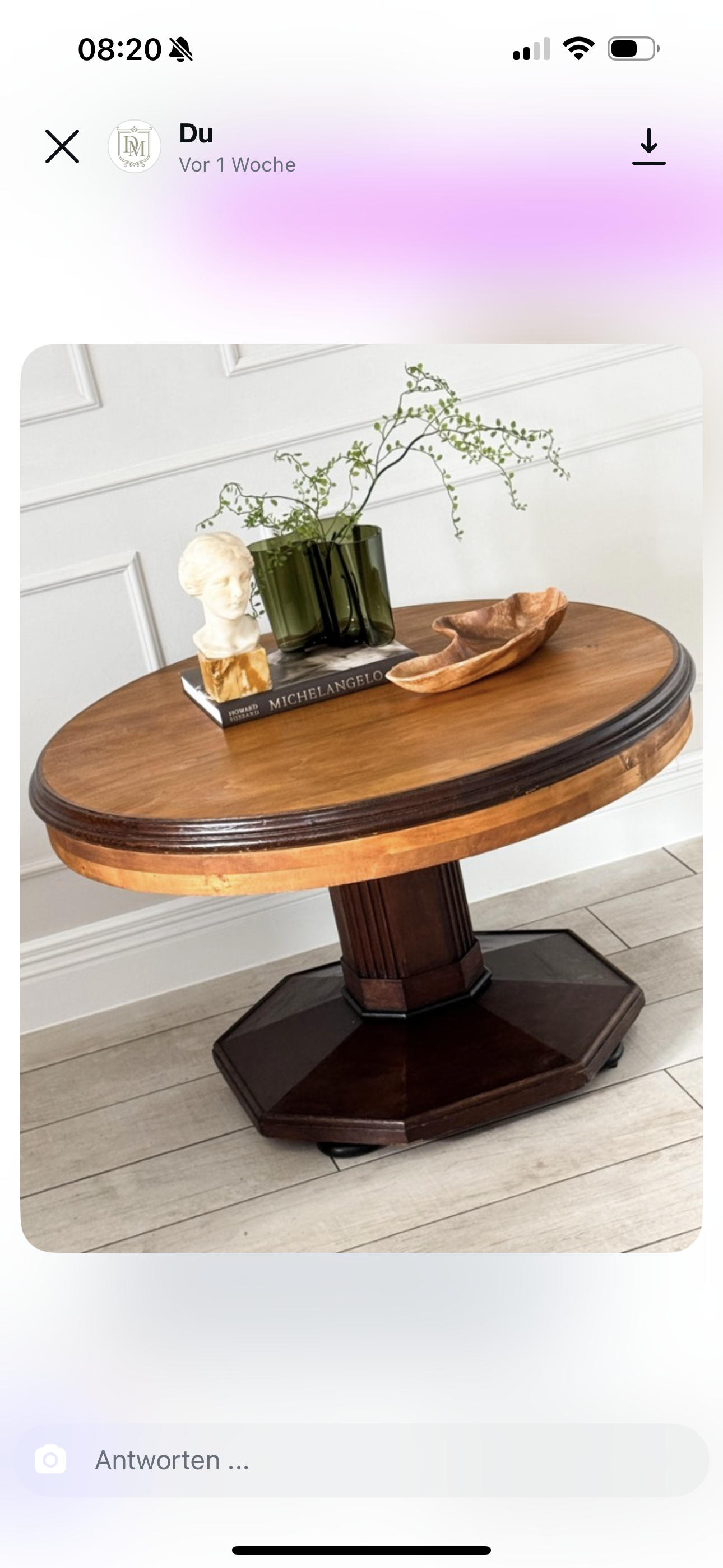 ANTIKER RUNDER ART DECO TISCH AUS FRANKREICH