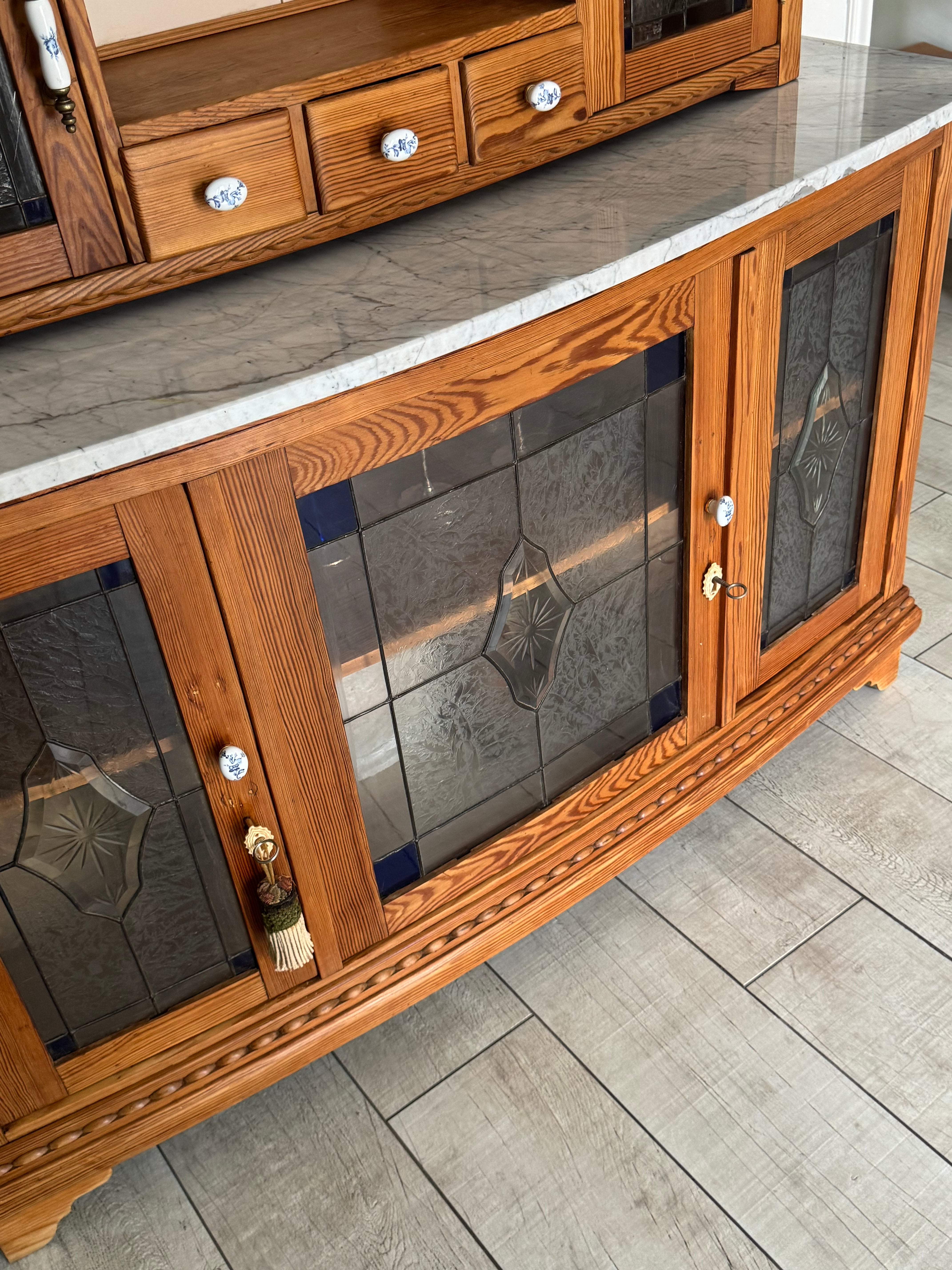 ANTIQUE FRENCH KITCHEN BUFFET CABINET RARITY