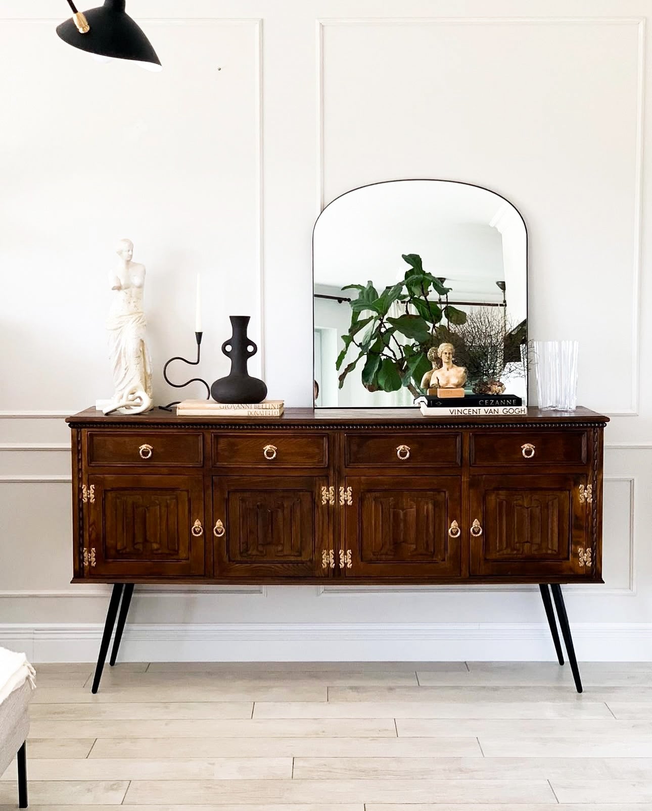 EINZIGARTIGES VINTAGE MODERNES SIDEBOARD MASSIVE EICHE