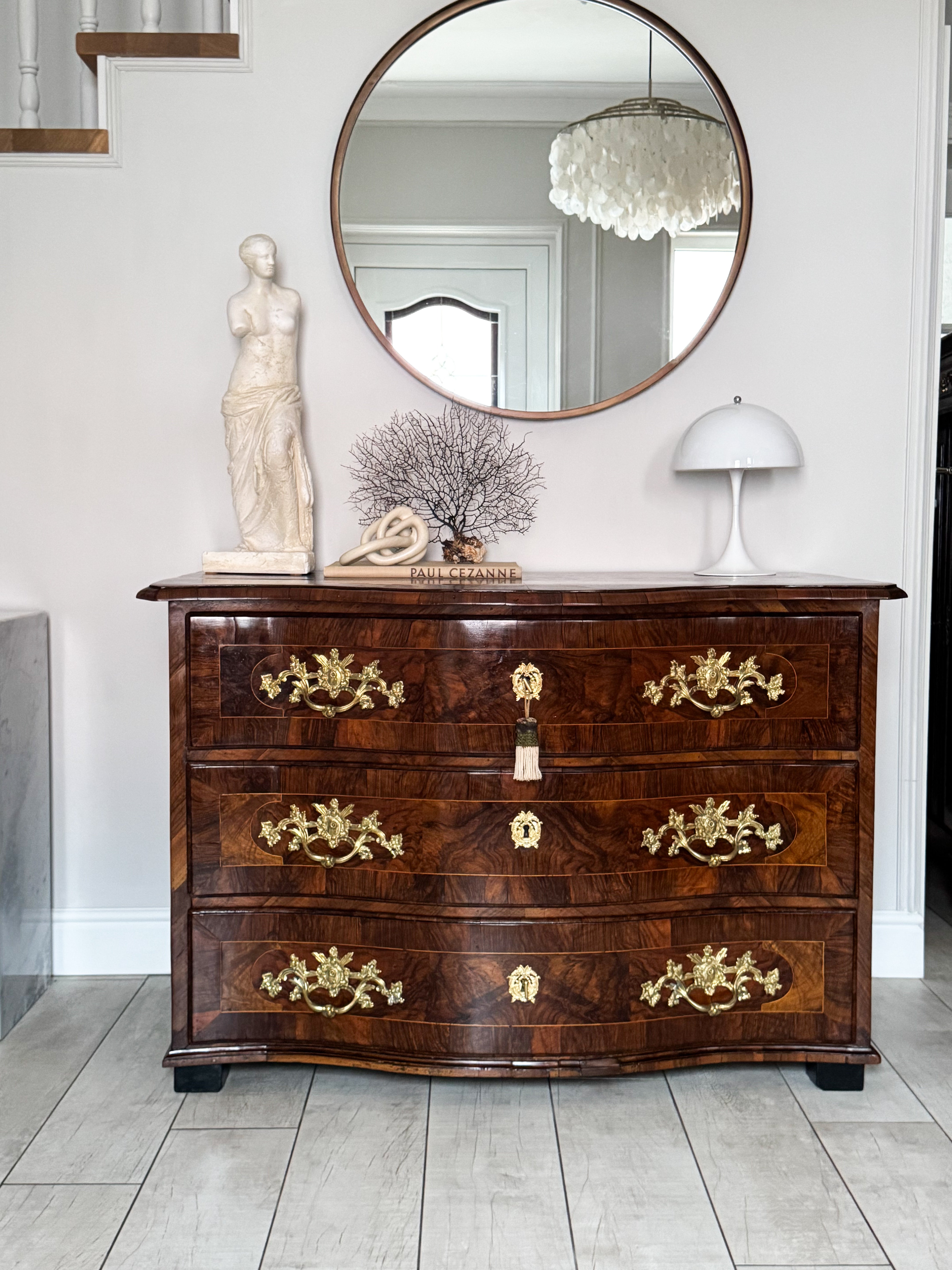Magnificent antique baroque chest of drawers with inlays