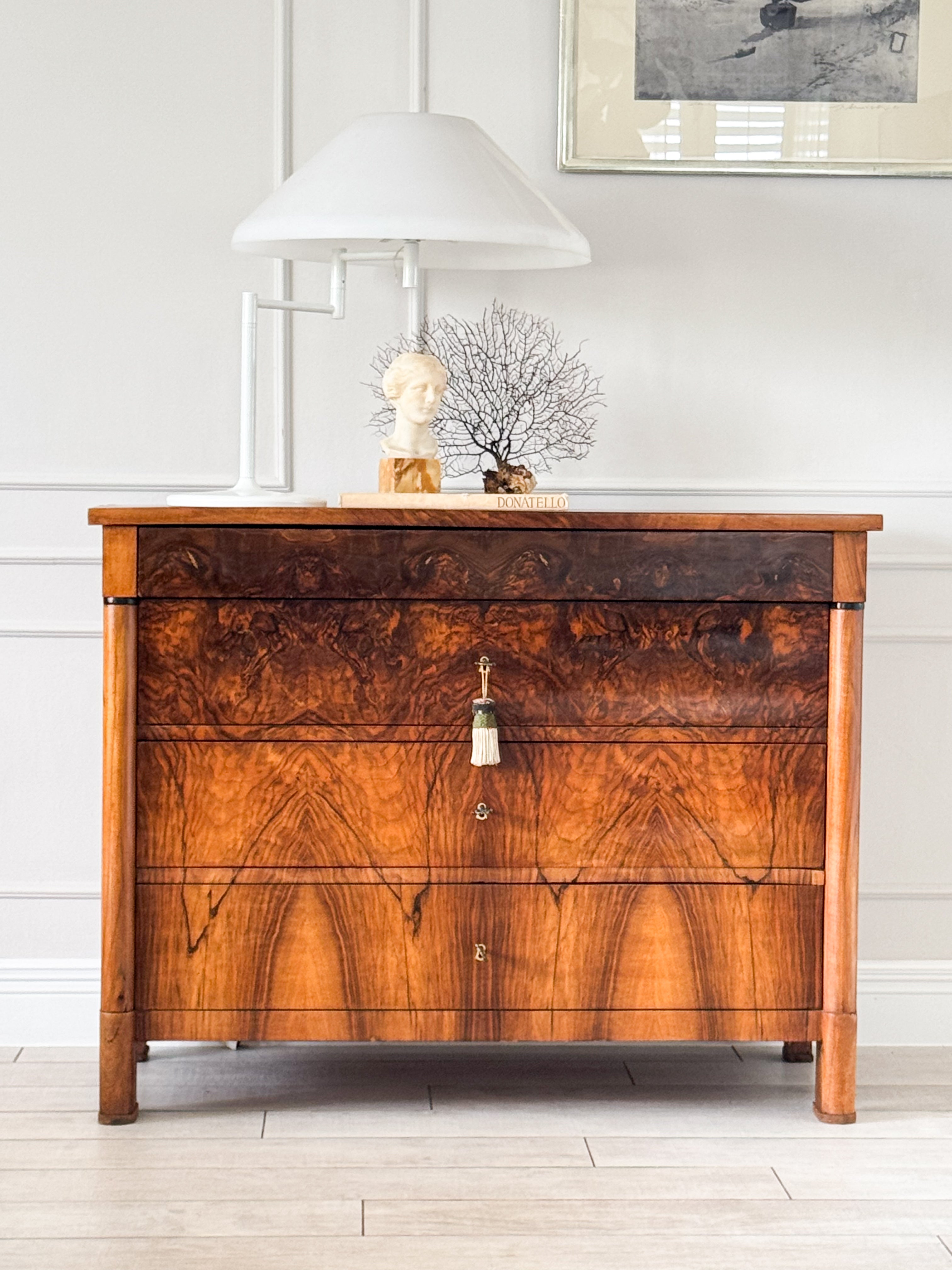 Antique Empire Chest of Drawers Walnut Beautiful Grain