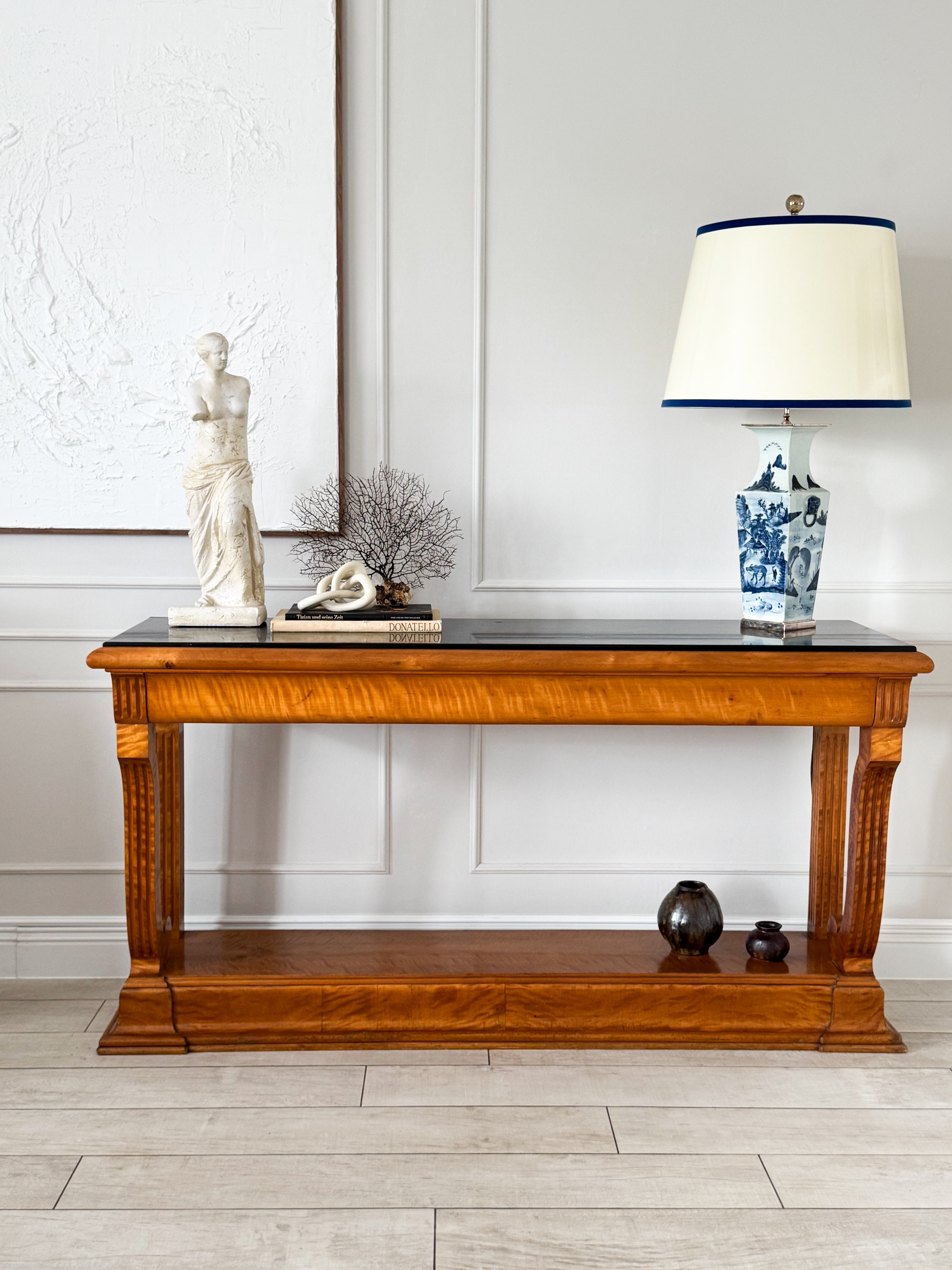 ANTIKER BIEDERMEIER KONSOLENTISCH MIT MARMORPLATTE