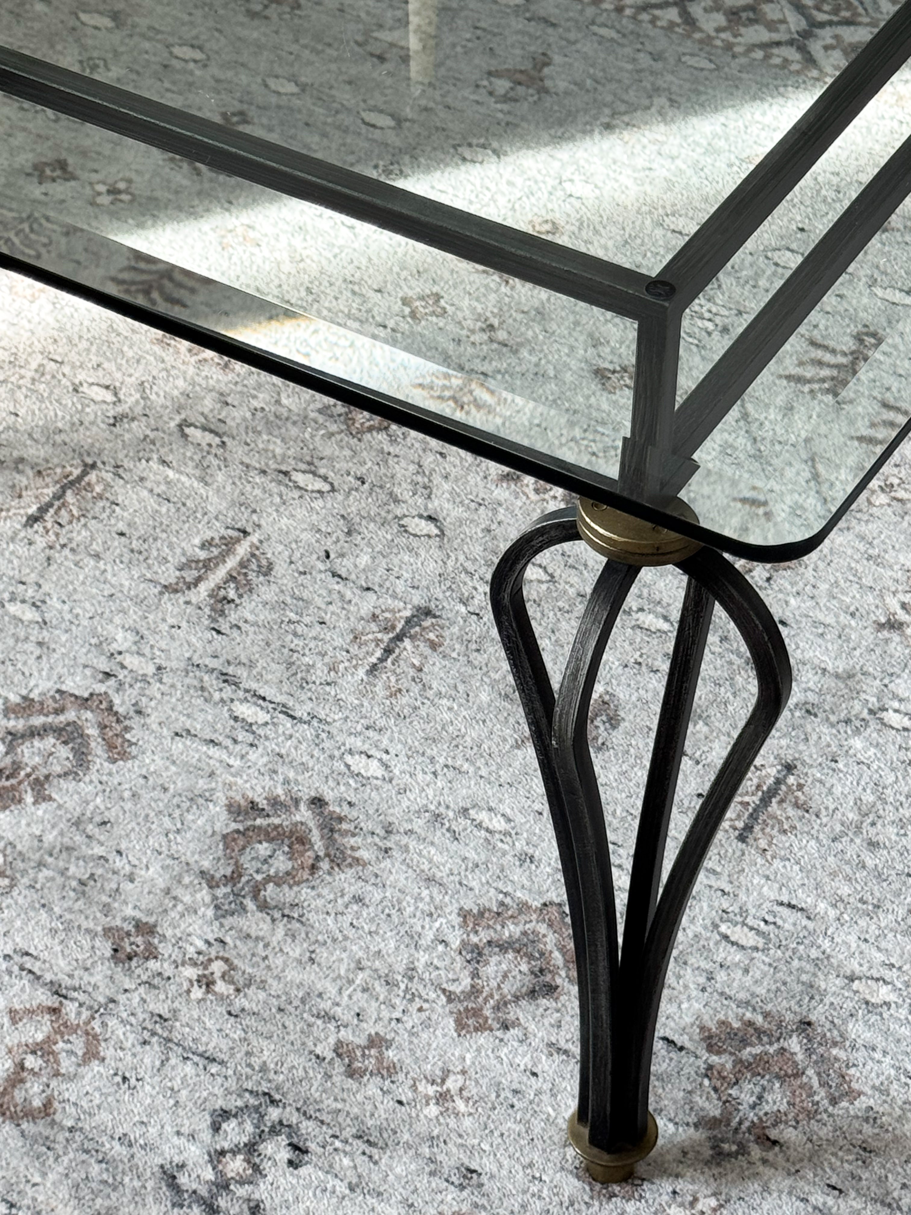 ELEGANTER VINTAGE COUCHTISCH GLASTISCH