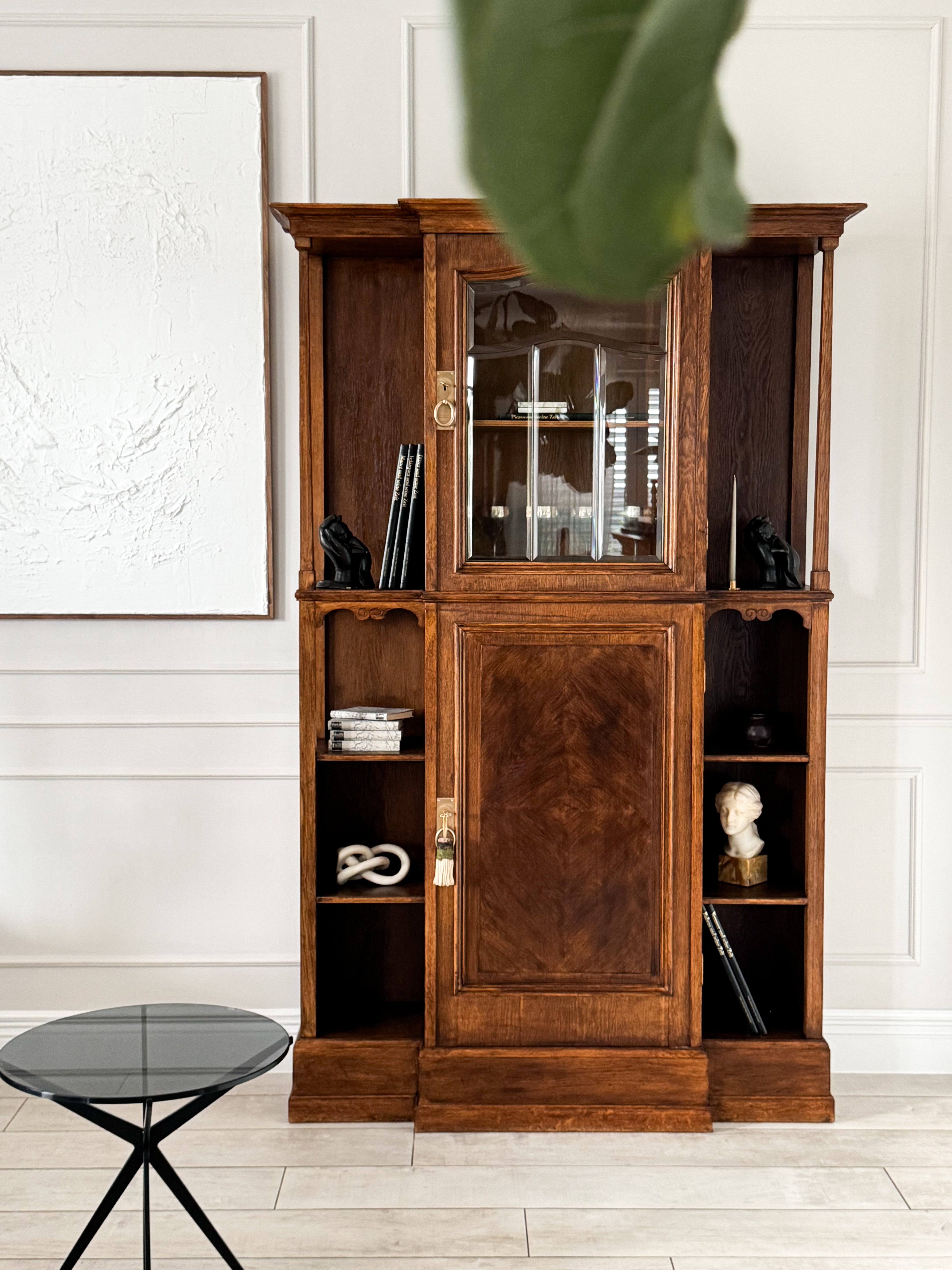 ELEGANT ANTIQUE DISPLAY CABINET ART NOUVEAU