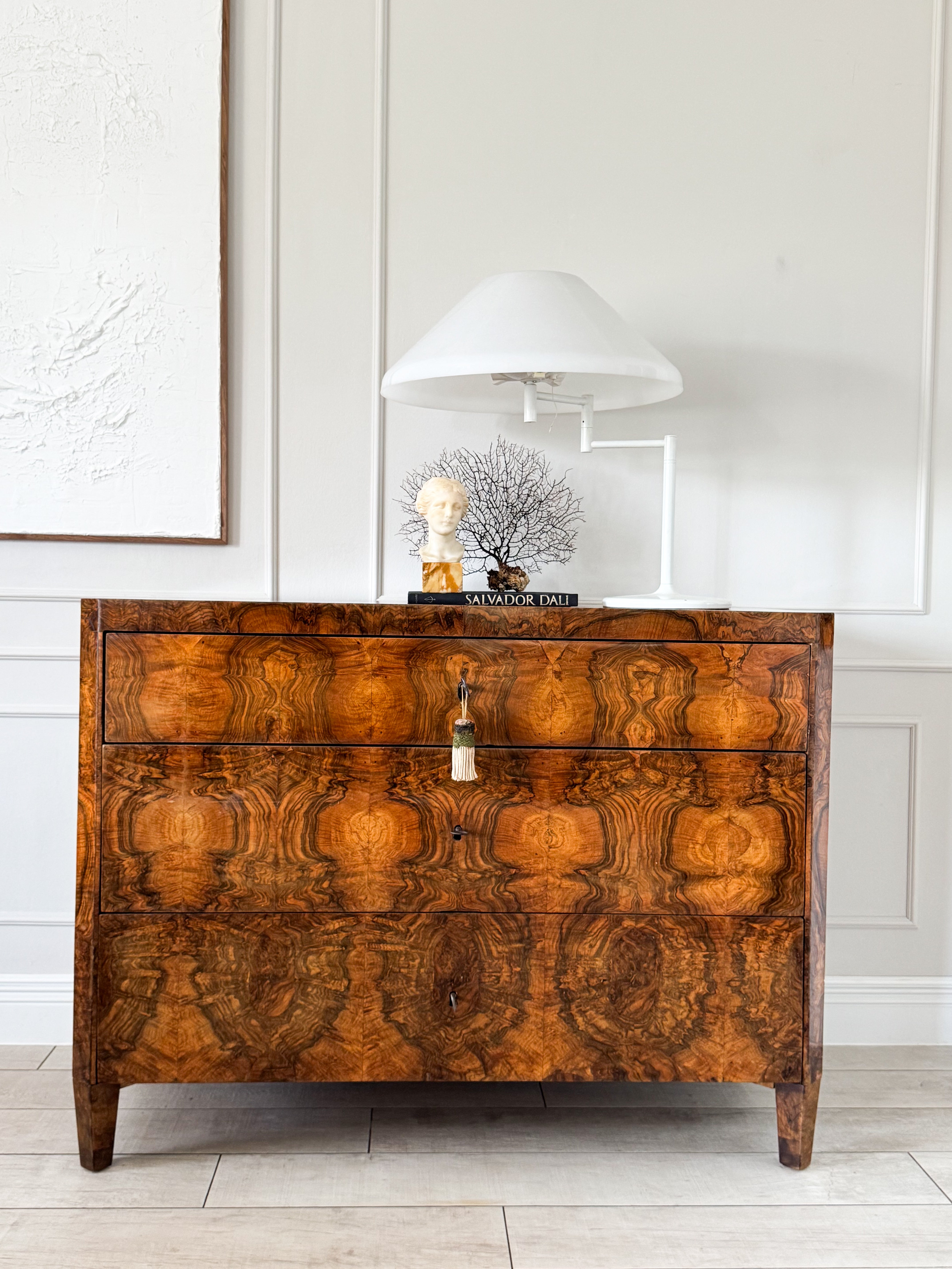 UNIQUE ELEGANT BIEDERMEIER WRITING COMMODE WALNUT