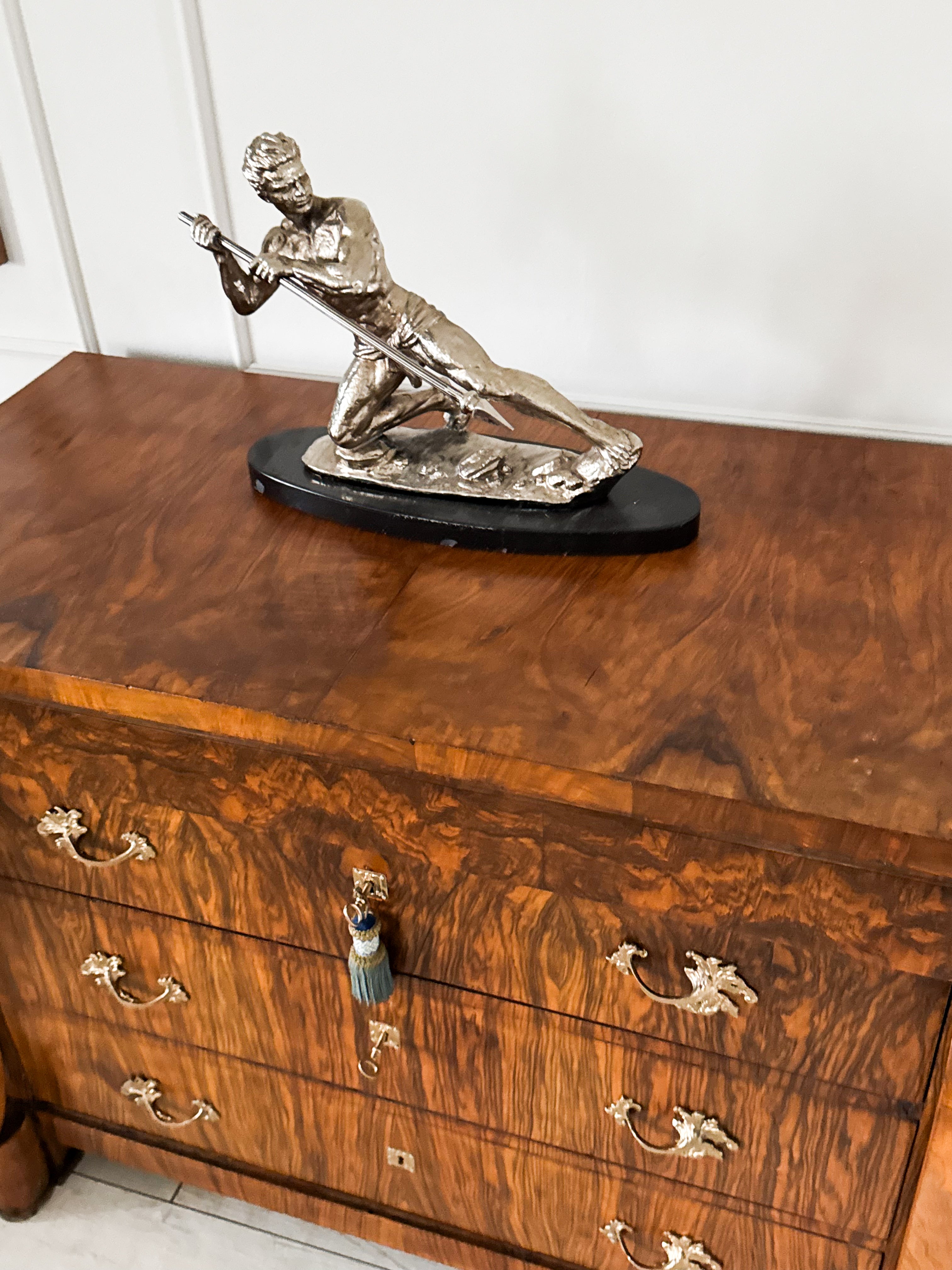 ANTIKE FRANZÖSISCHE EMPIRE KOMMODE NUSSBAUM WUNDERSCHÖNE MASERUNG