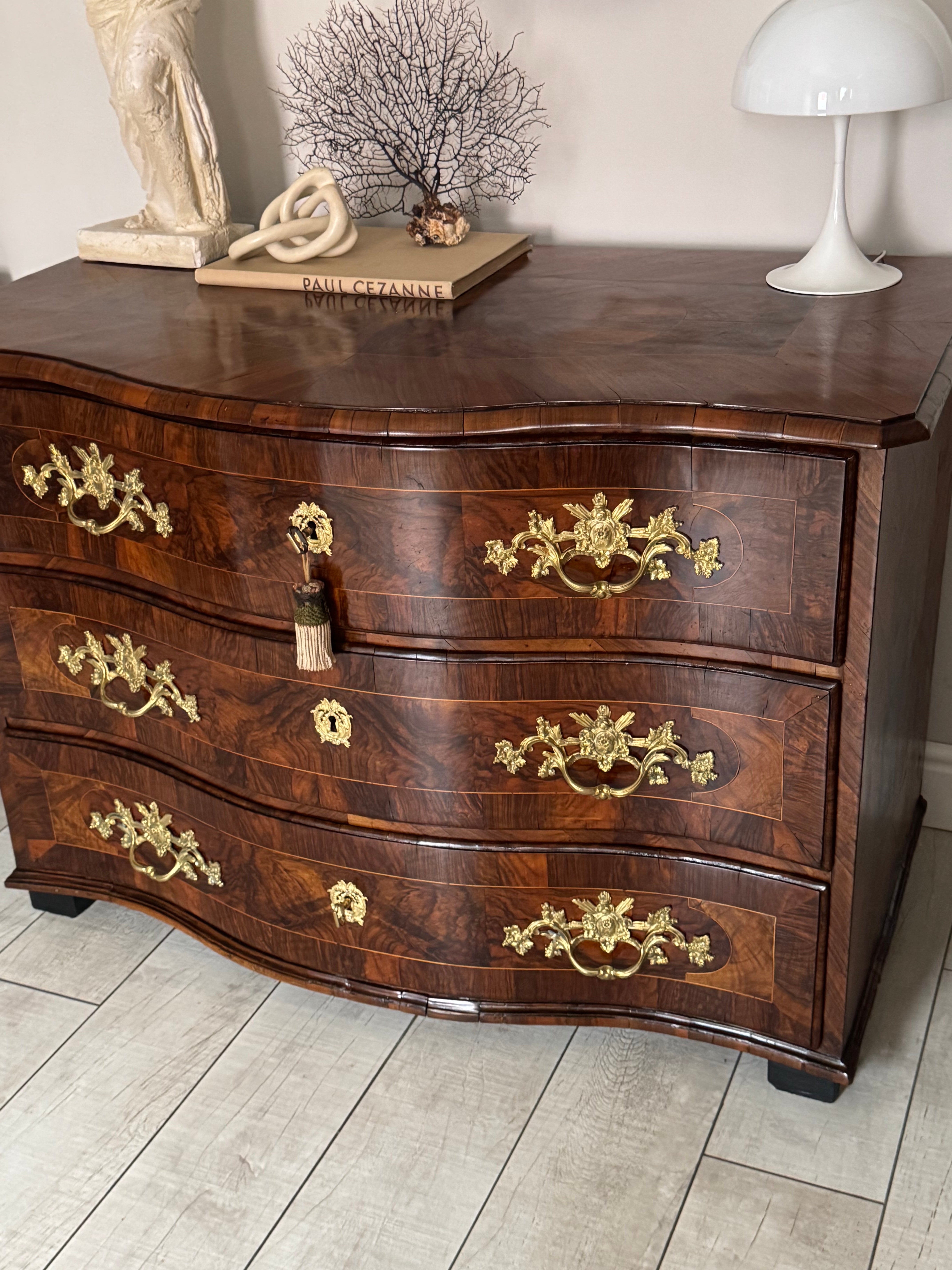 Magnificent antique baroque chest of drawers with inlays