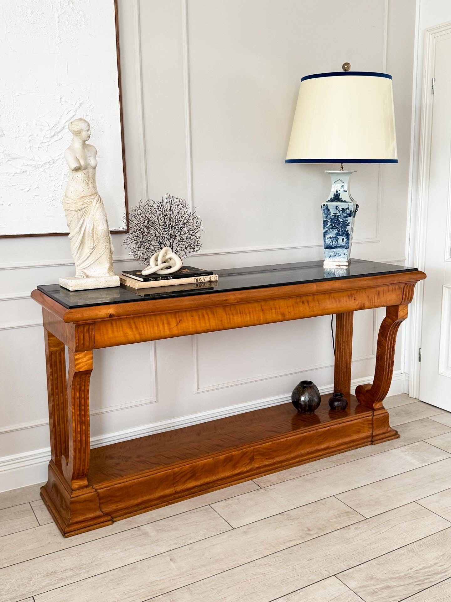 ANTIKER BIEDERMEIER KONSOLENTISCH MIT MARMORPLATTE