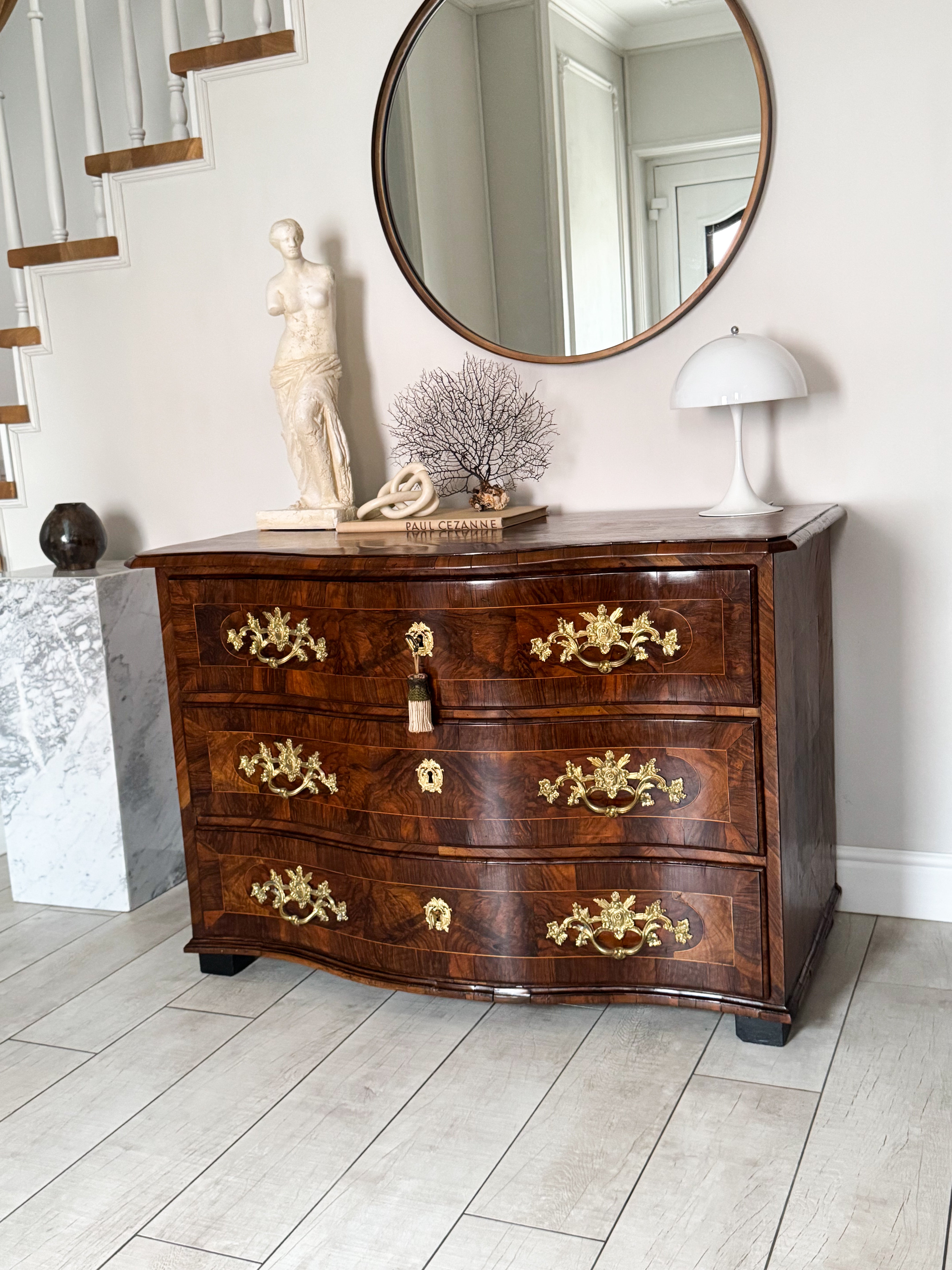 Magnificent antique baroque chest of drawers with inlays