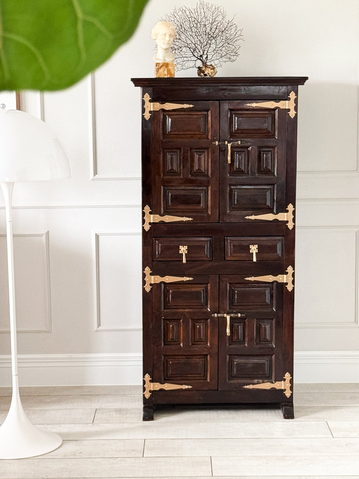 NOBLE SPANISH VINTAGE SOLID WOOD CABINET HIGHBOARD
