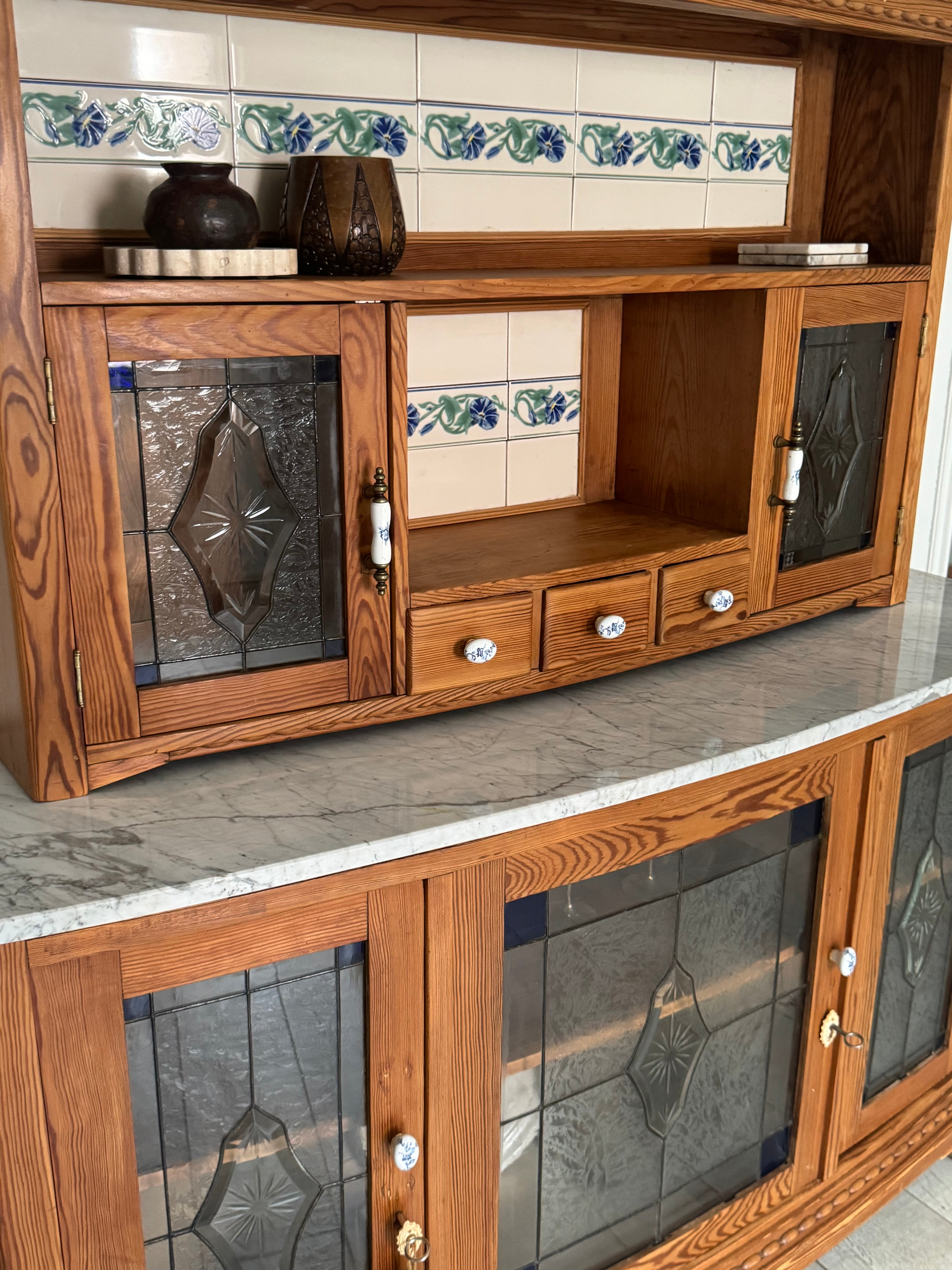 ANTIQUE FRENCH KITCHEN BUFFET CABINET RARITY