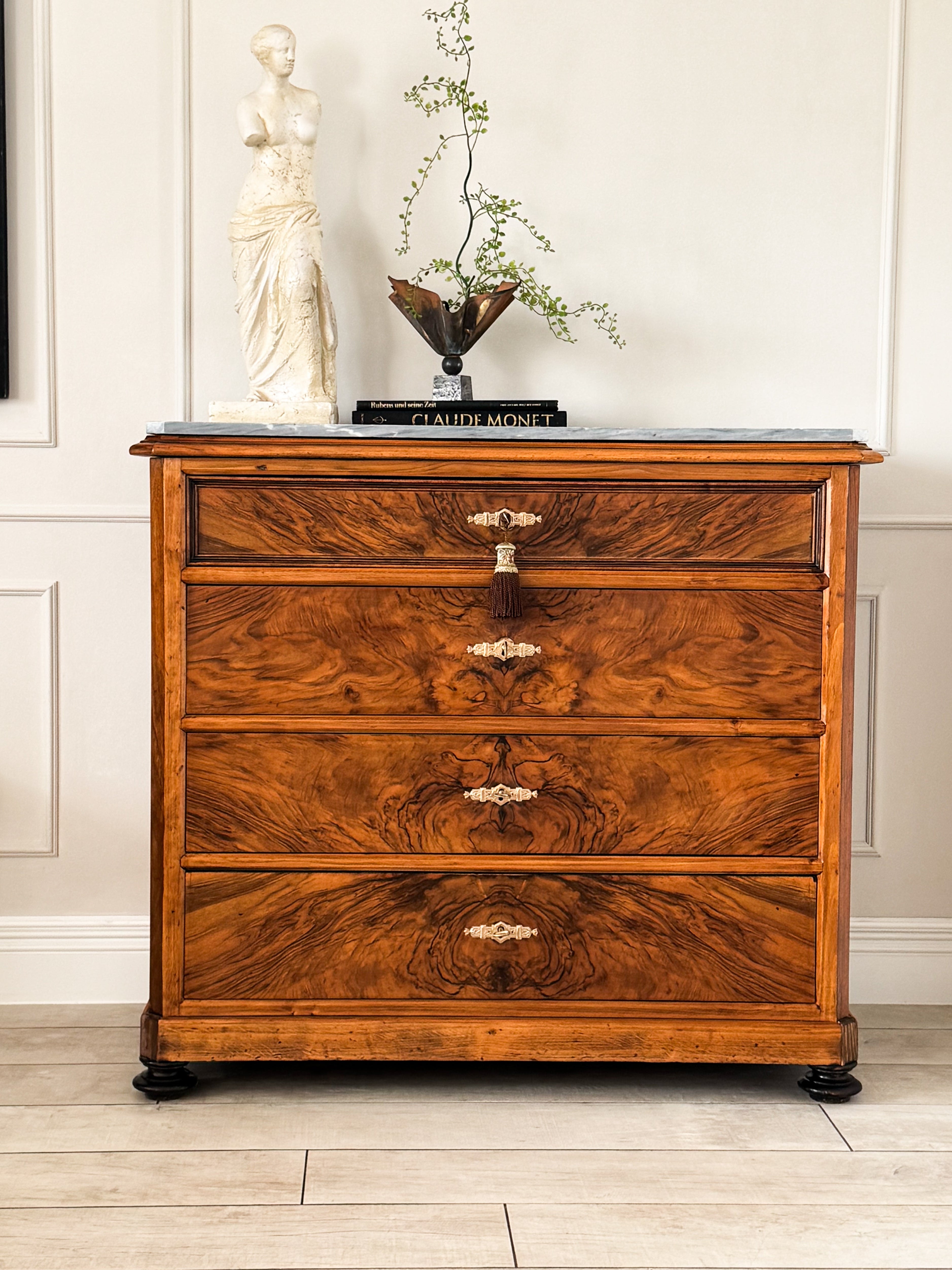 Beautiful Antique Chest of Drawers with Marble Top