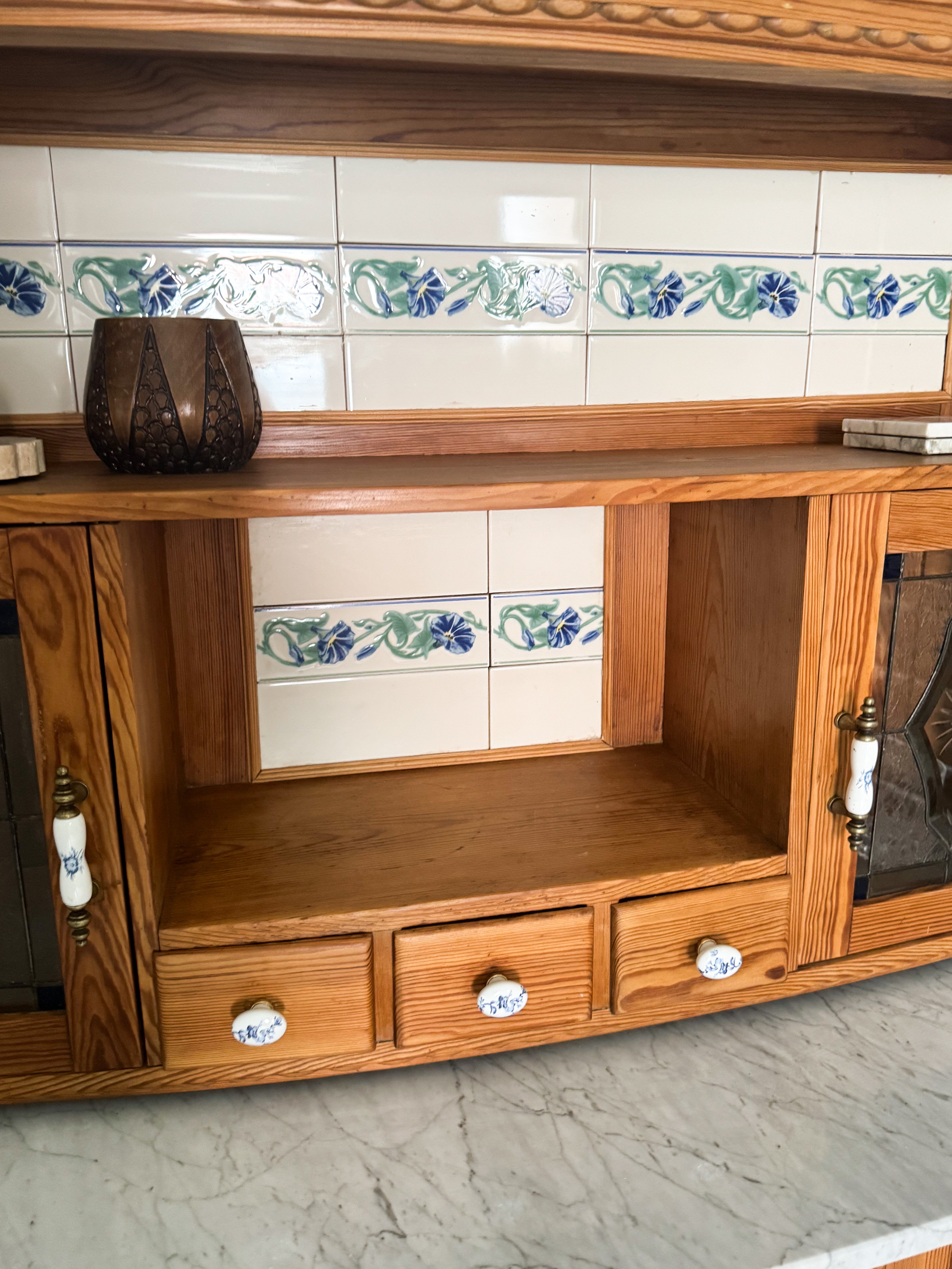 ANTIQUE FRENCH KITCHEN BUFFET CABINET RARITY