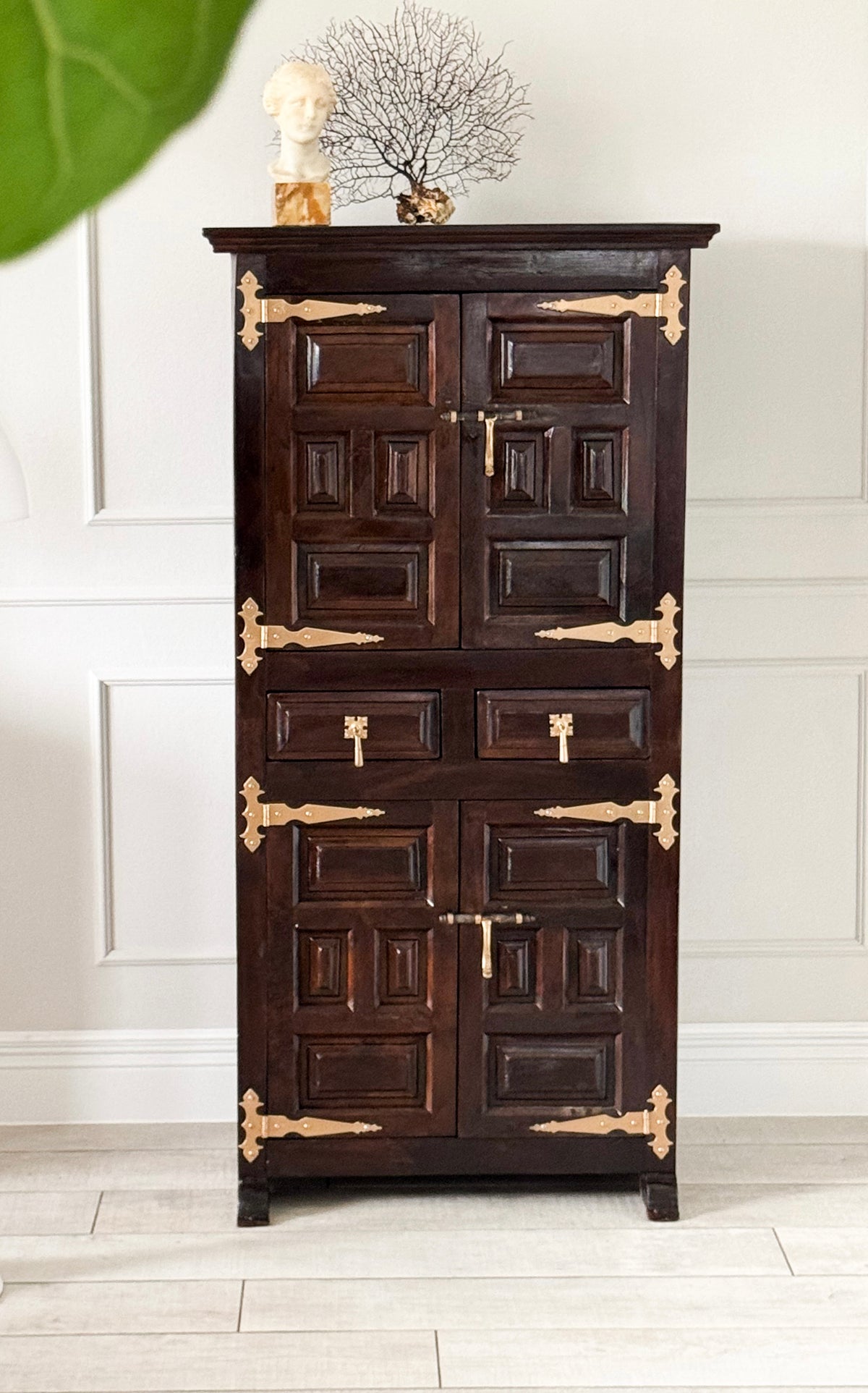 NOBLE SPANISH VINTAGE SOLID WOOD CABINET HIGHBOARD