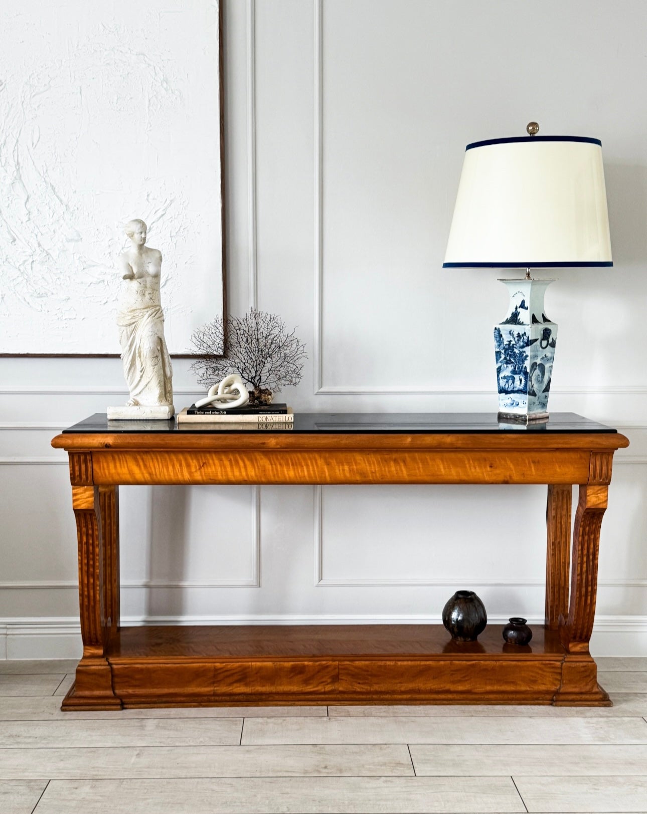 ANTIKER BIEDERMEIER KONSOLENTISCH MIT MARMORPLATTE