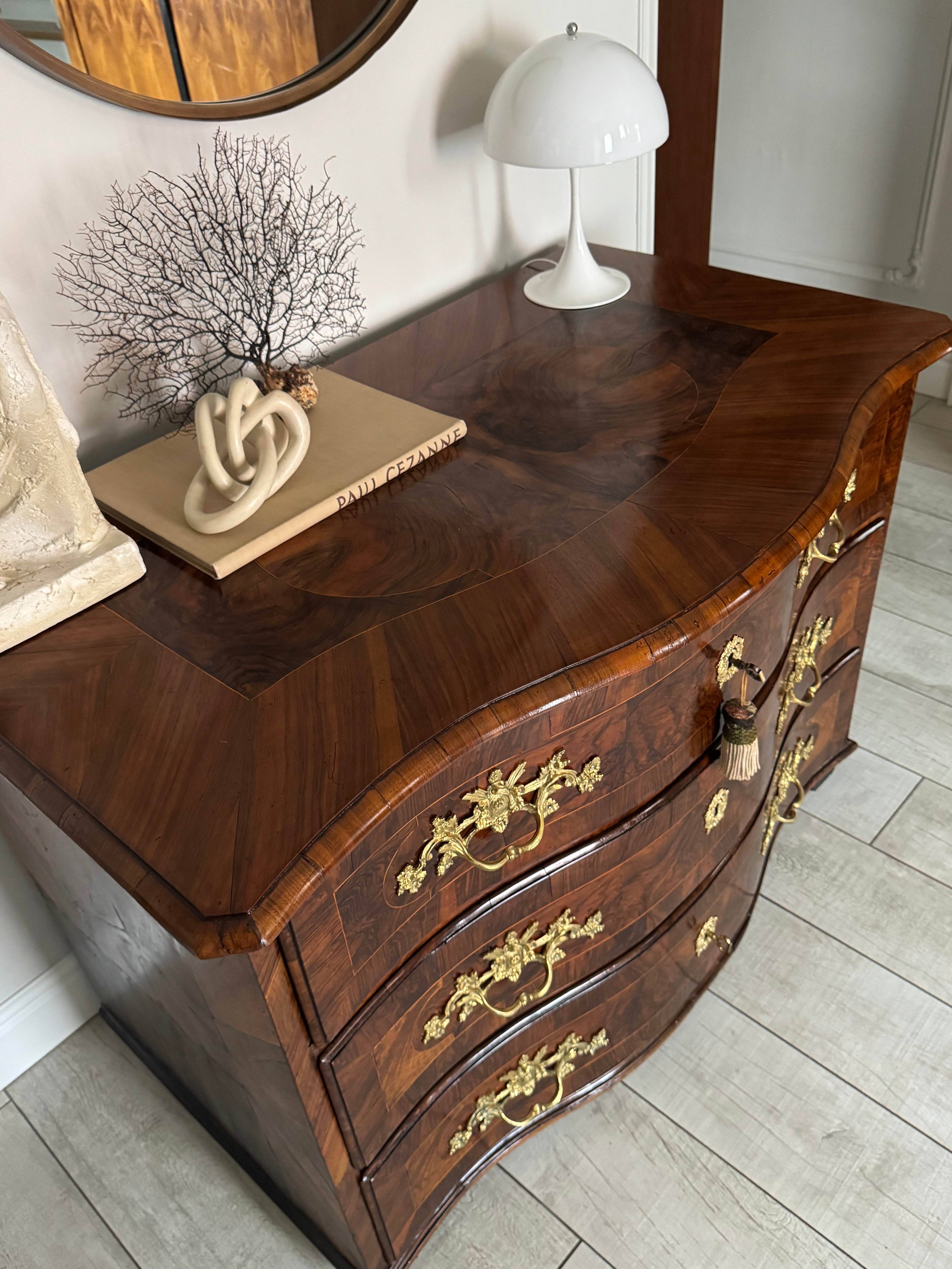 Magnificent antique baroque chest of drawers with inlays