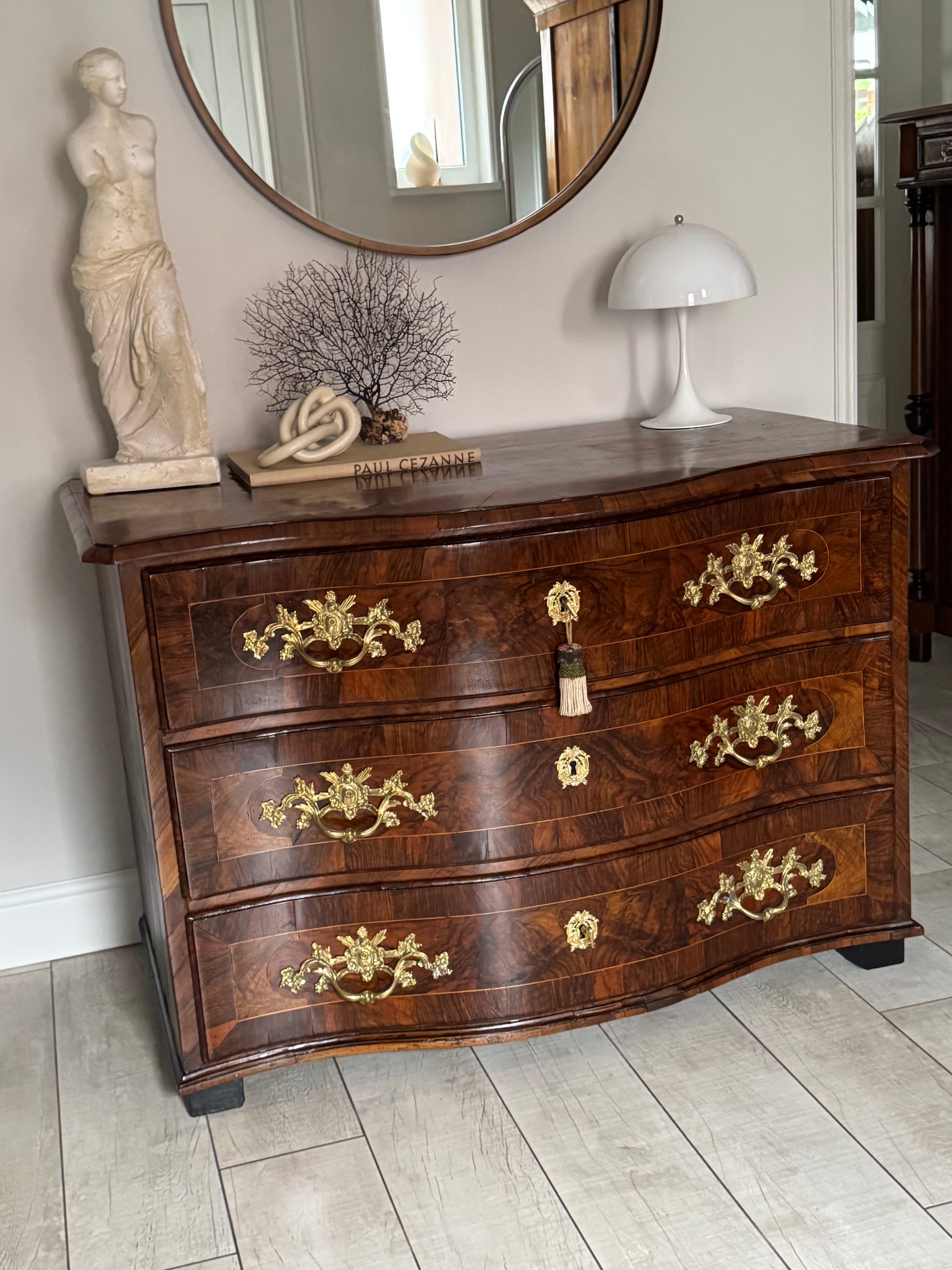 Magnificent antique baroque chest of drawers with inlays