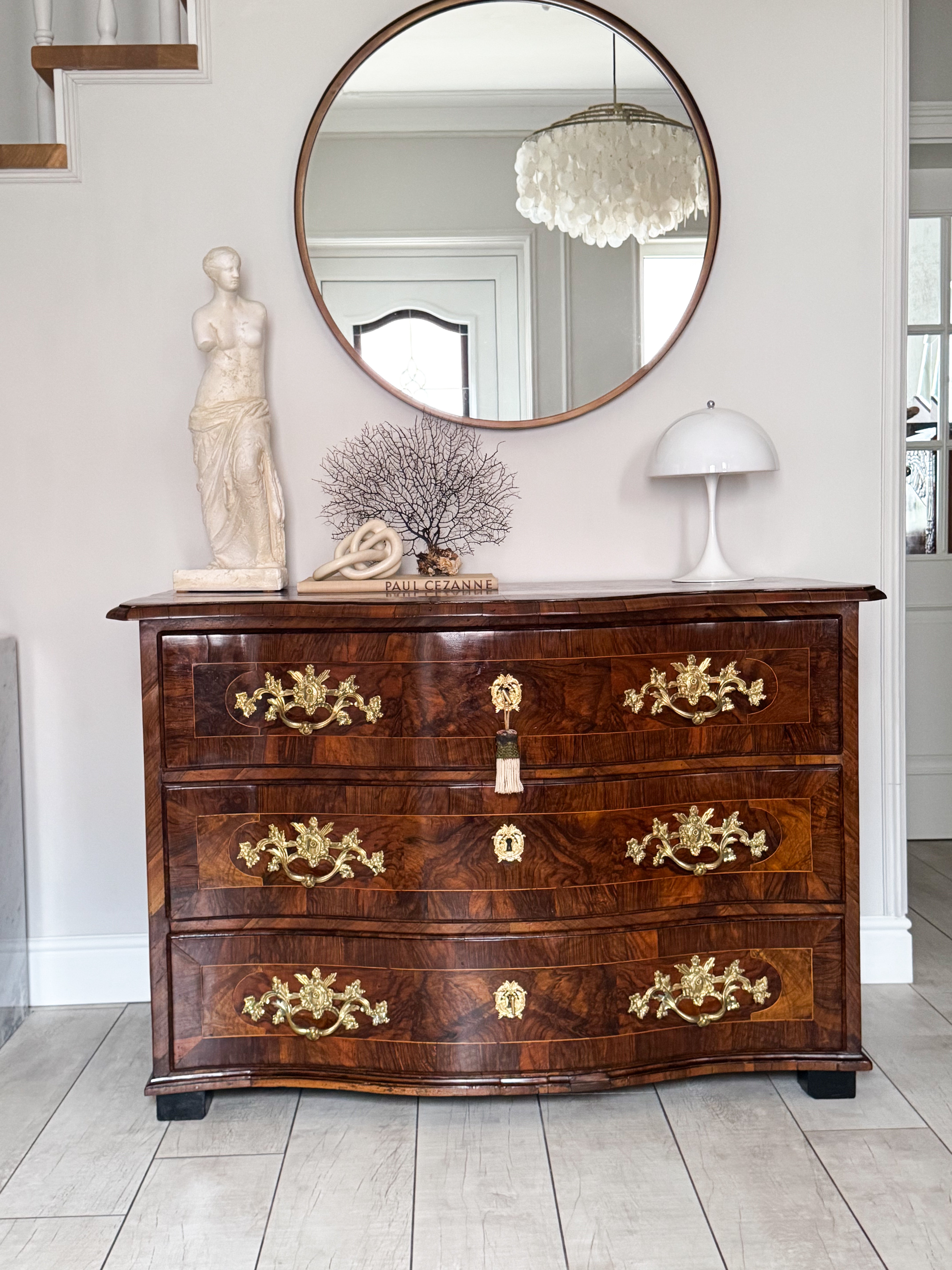 Magnificent antique baroque chest of drawers with inlays