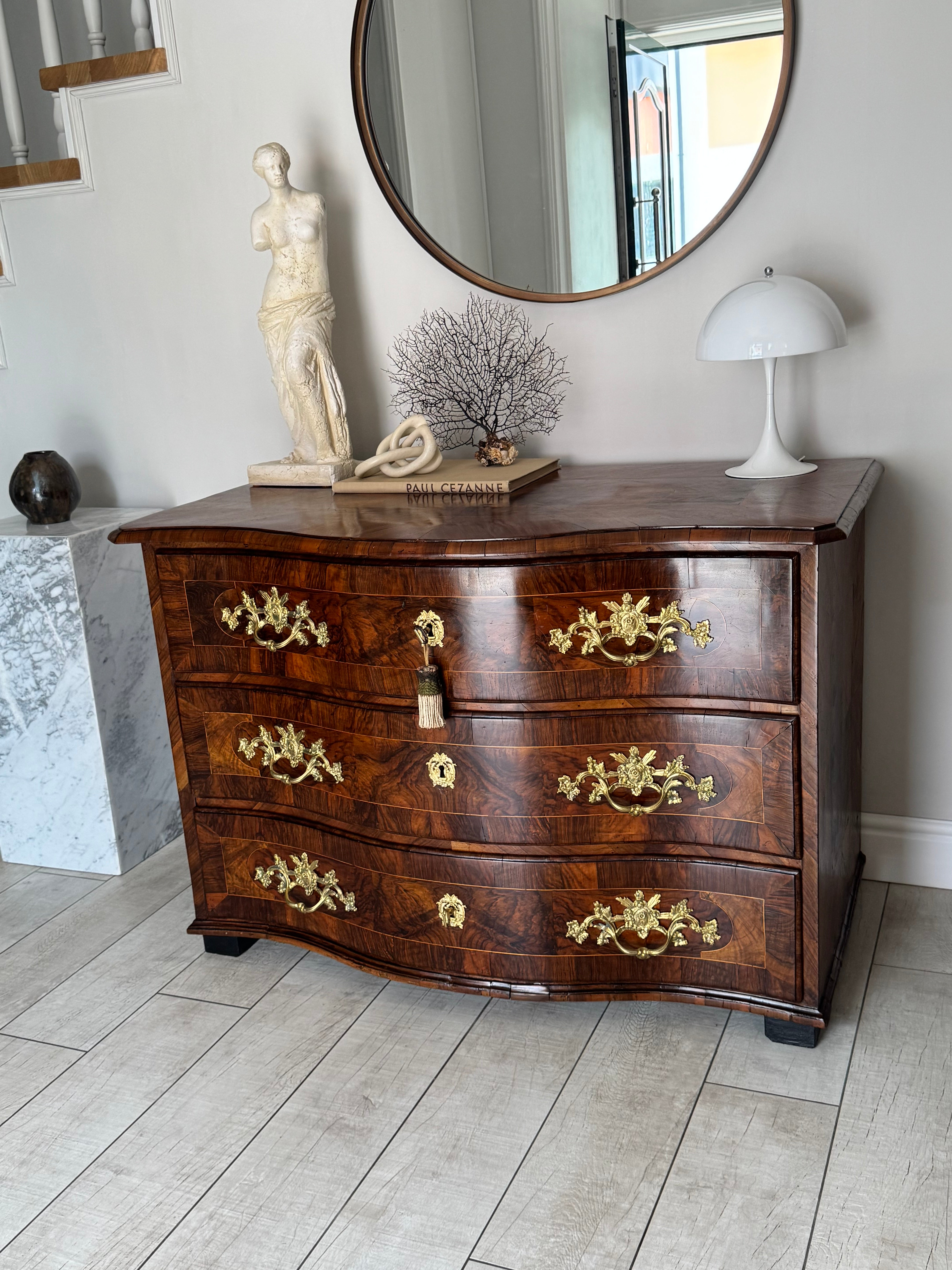 Magnificent antique baroque chest of drawers with inlays