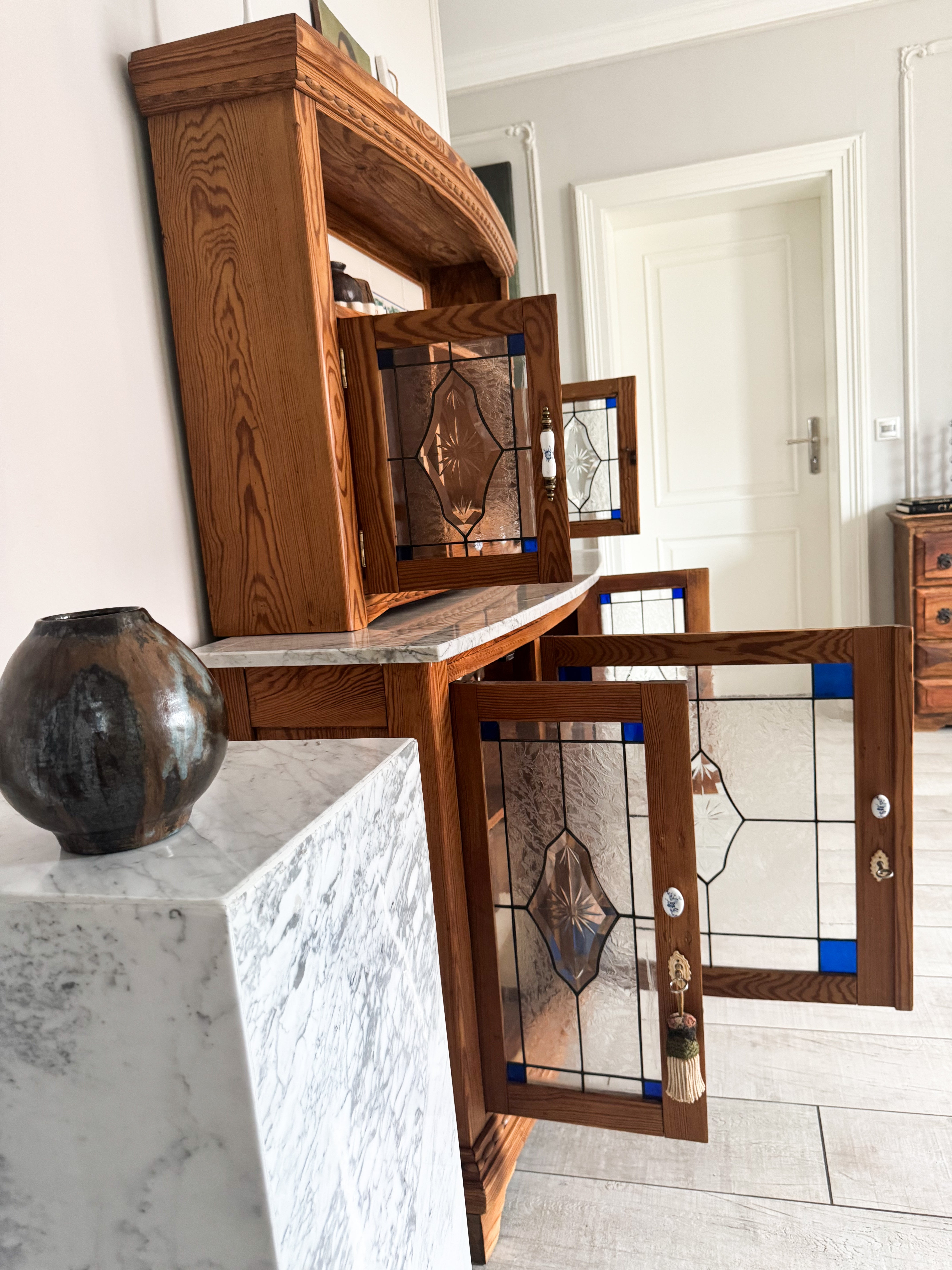 ANTIQUE FRENCH KITCHEN BUFFET CABINET RARITY