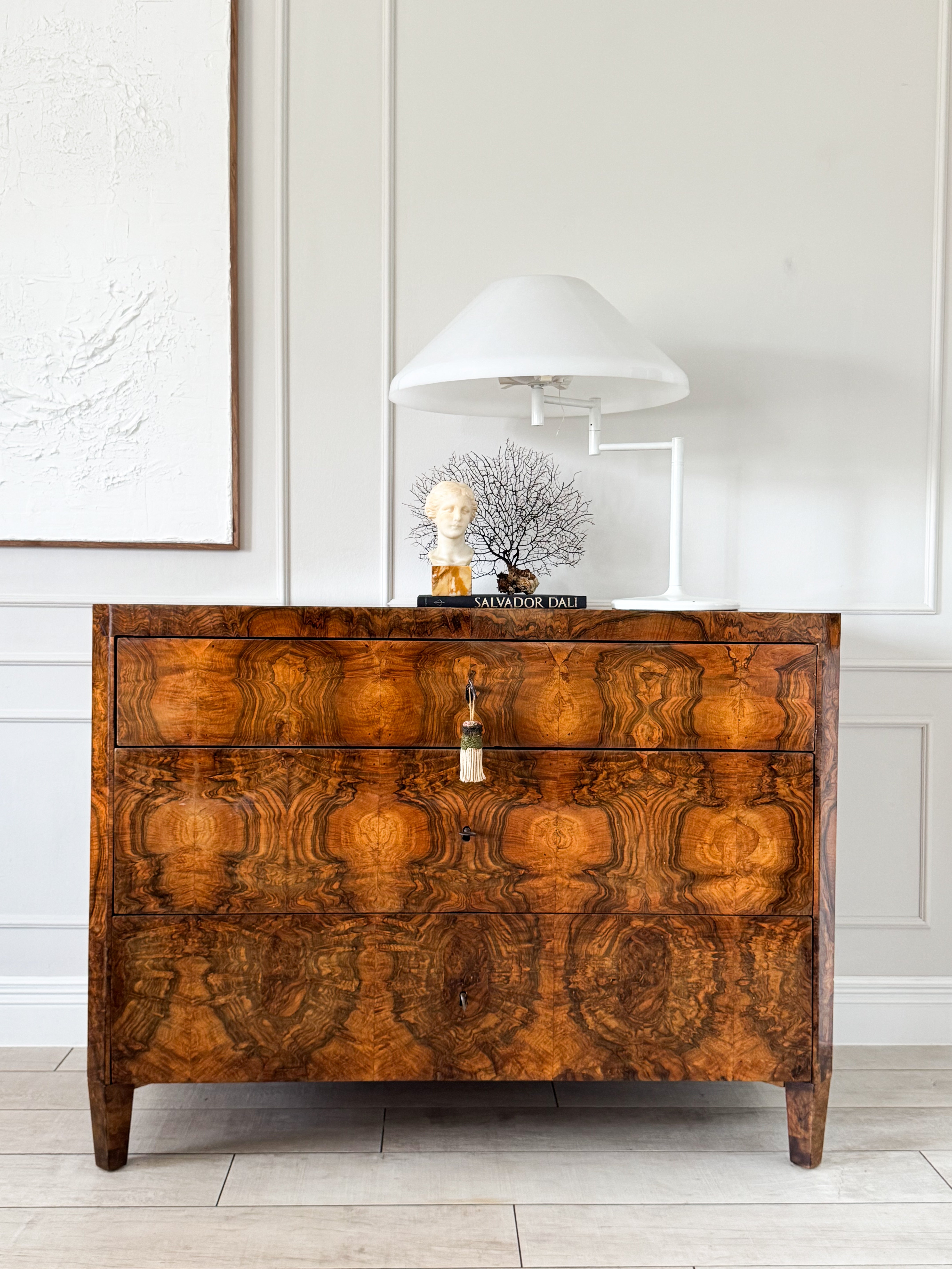 UNIQUE ELEGANT BIEDERMEIER WRITING COMMODE WALNUT