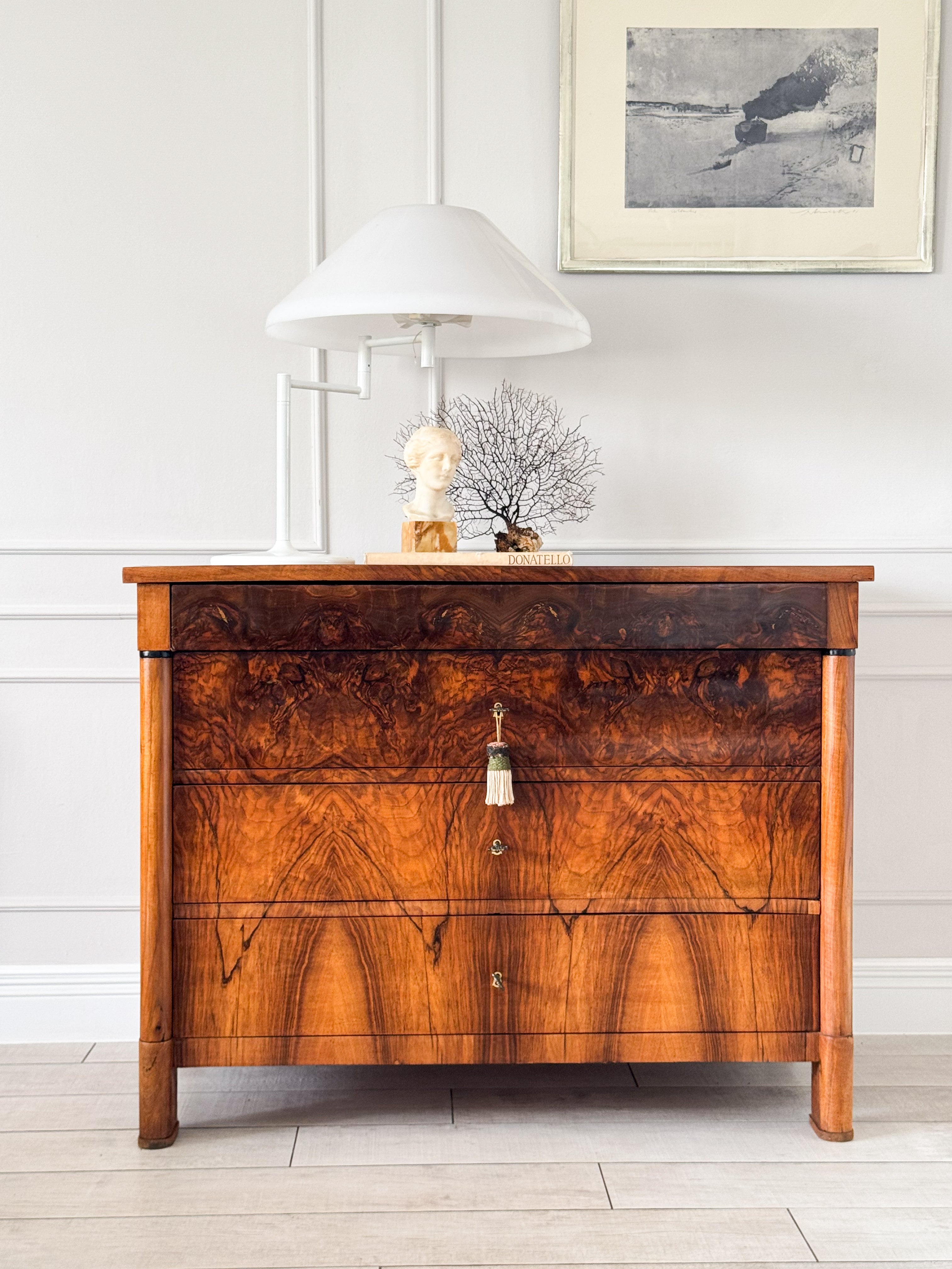 Antique Empire Chest of Drawers Walnut Beautiful Grain