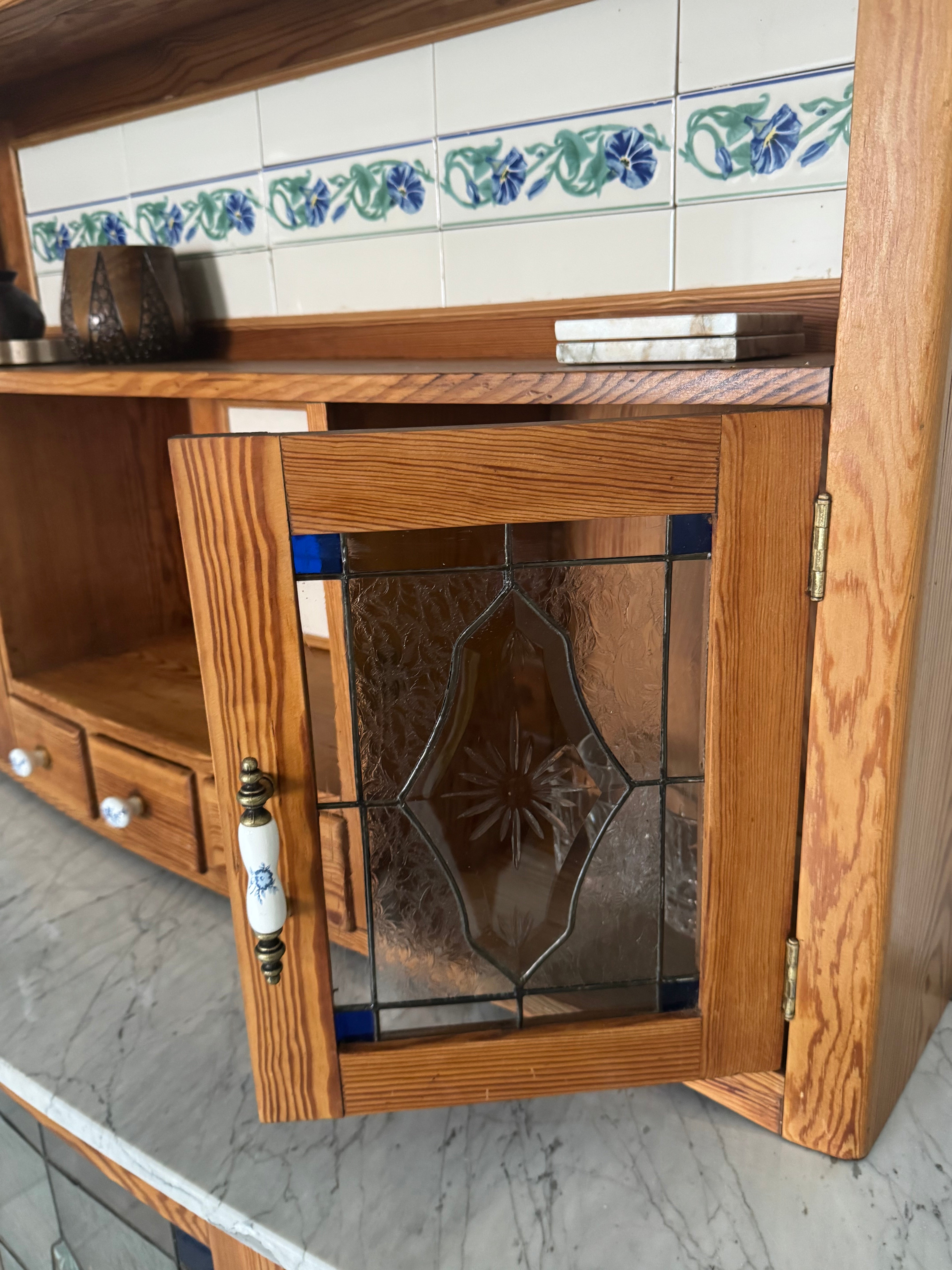ANTIQUE FRENCH KITCHEN BUFFET CABINET RARITY