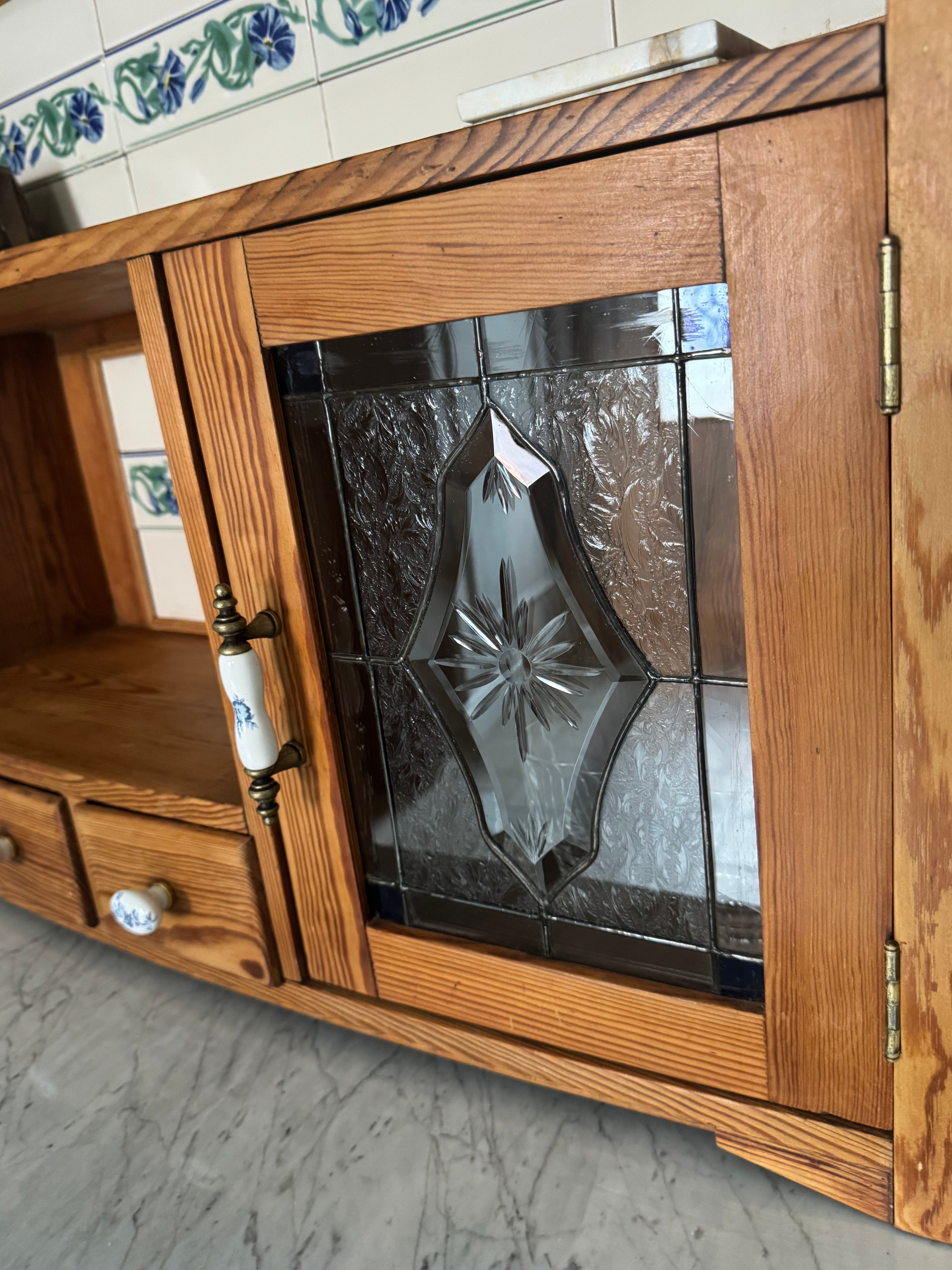 ANTIQUE FRENCH KITCHEN BUFFET CABINET RARITY