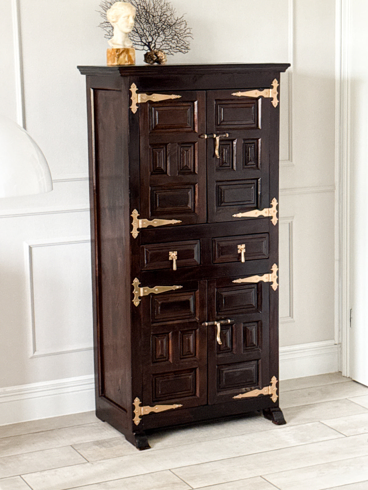 NOBLE SPANISH VINTAGE SOLID WOOD CABINET HIGHBOARD