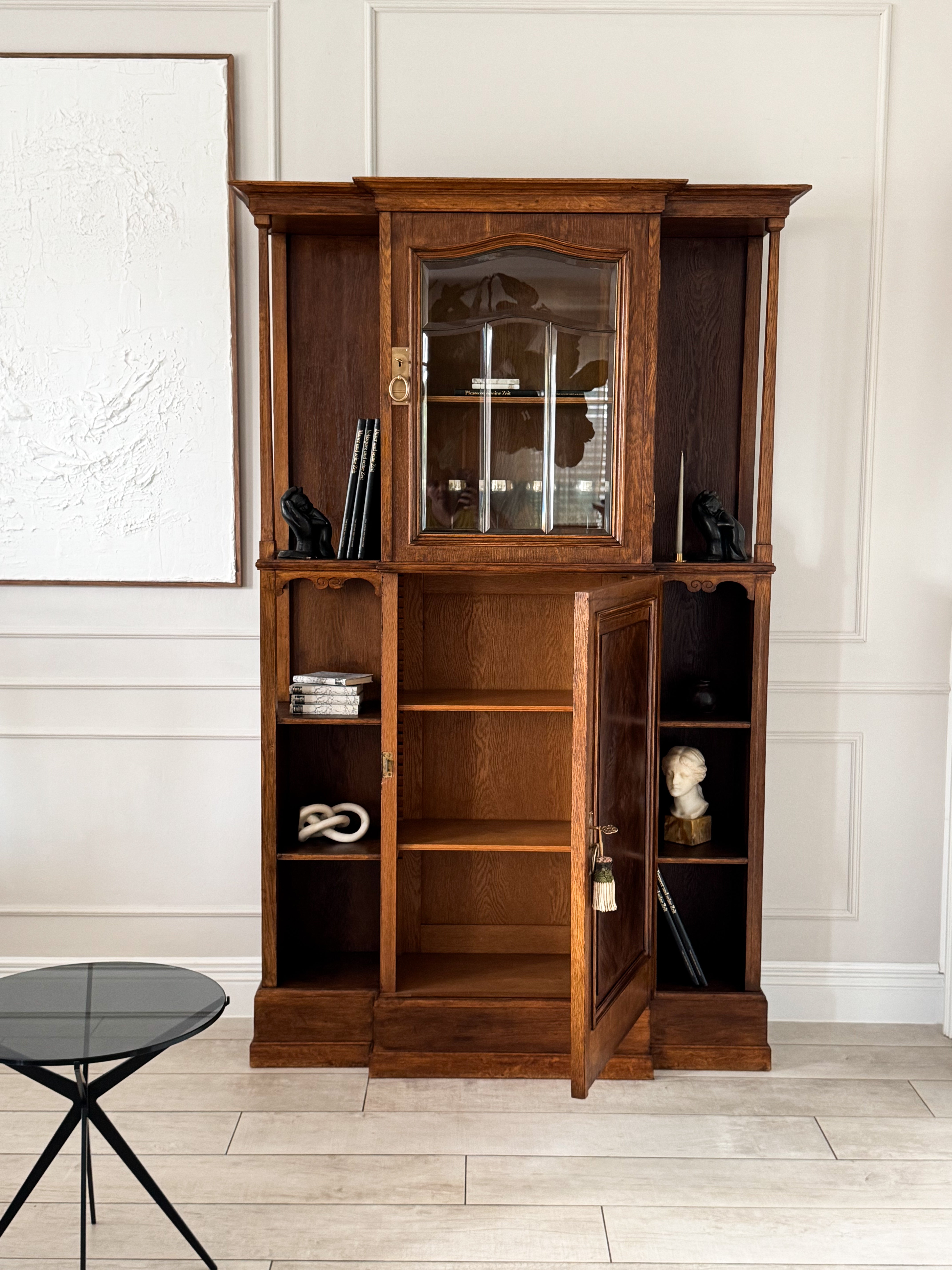 ELEGANT ANTIQUE DISPLAY CABINET ART NOUVEAU