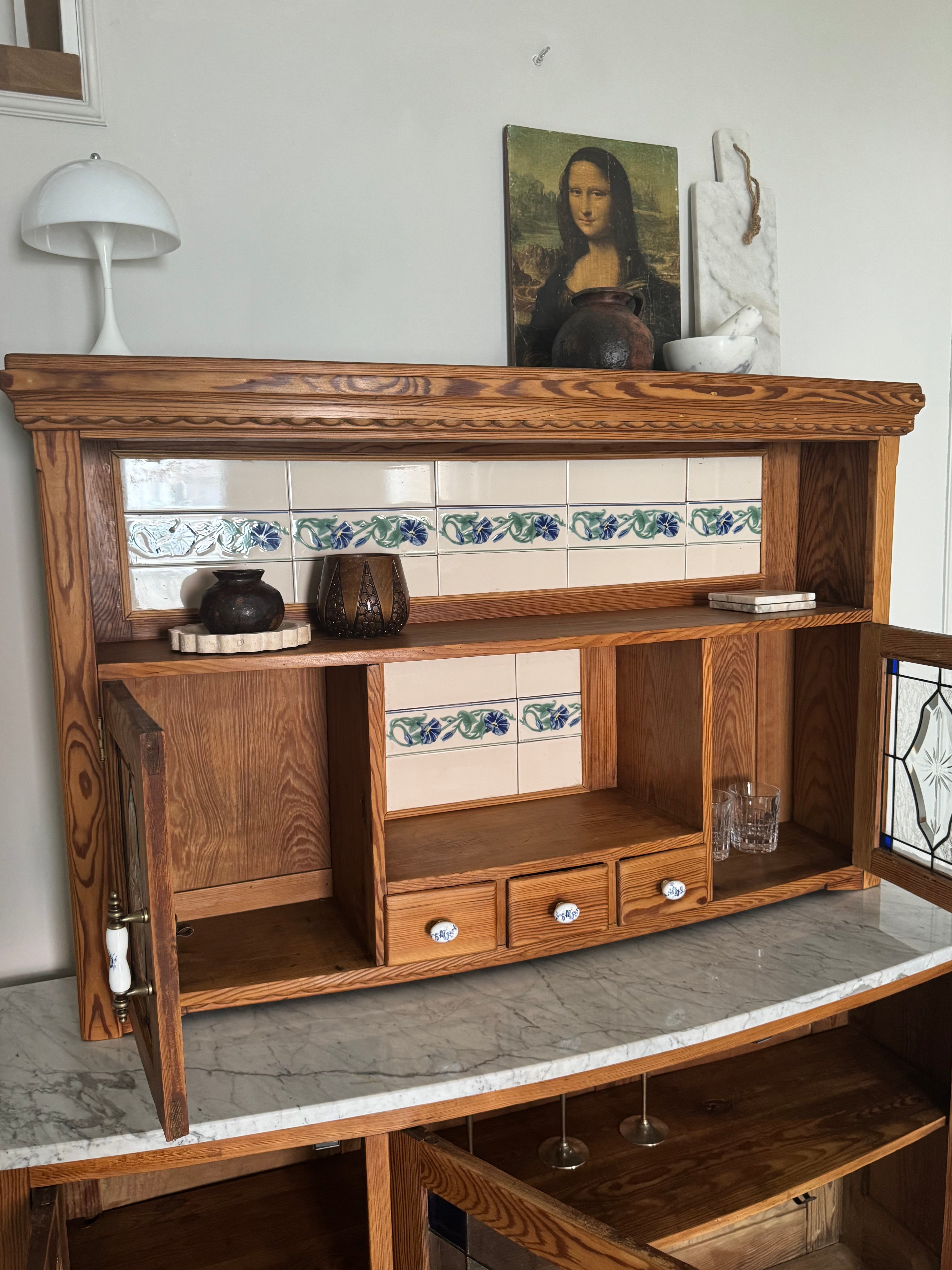 ANTIQUE FRENCH KITCHEN BUFFET CABINET RARITY