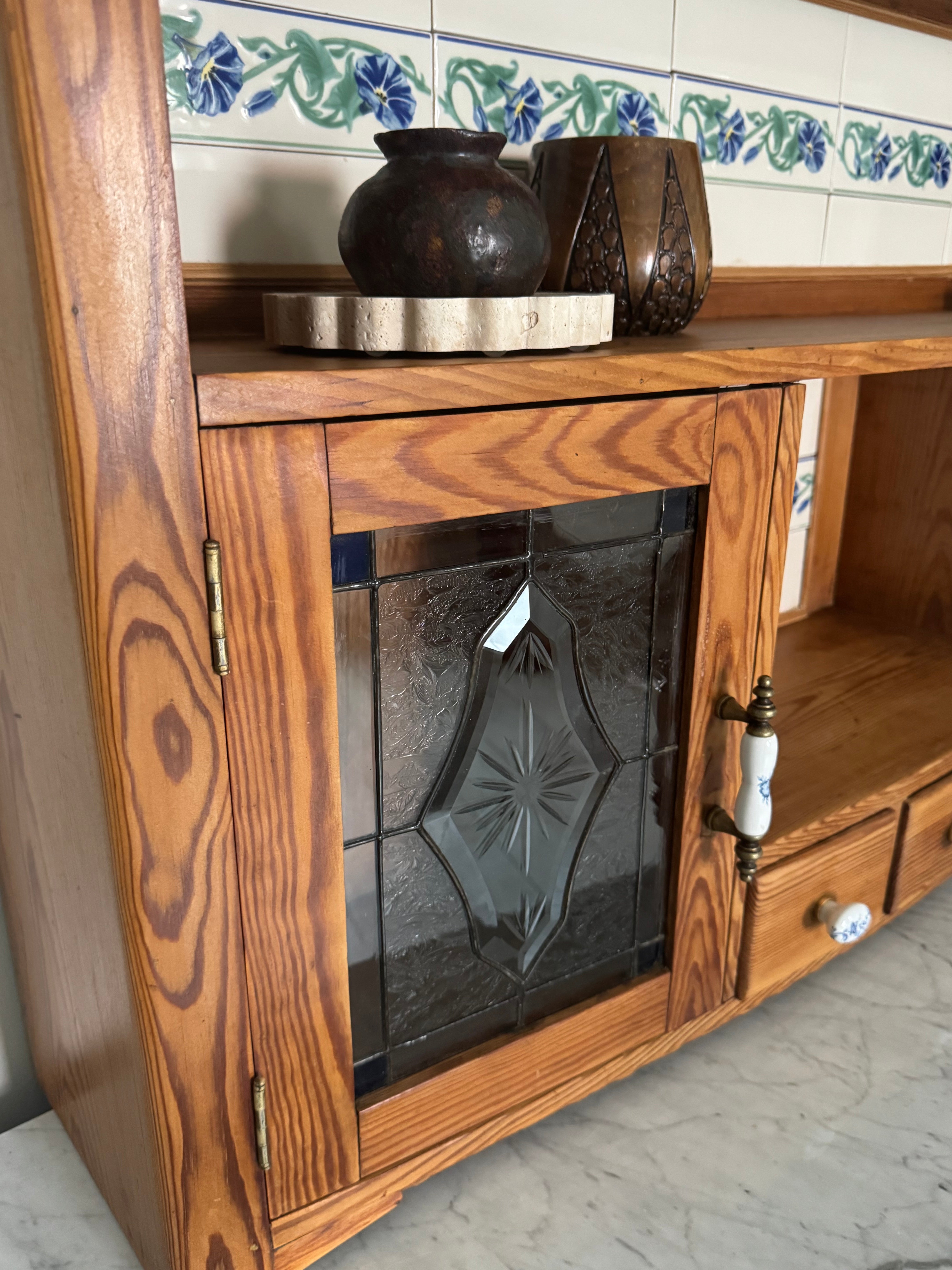 ANTIQUE FRENCH KITCHEN BUFFET CABINET RARITY