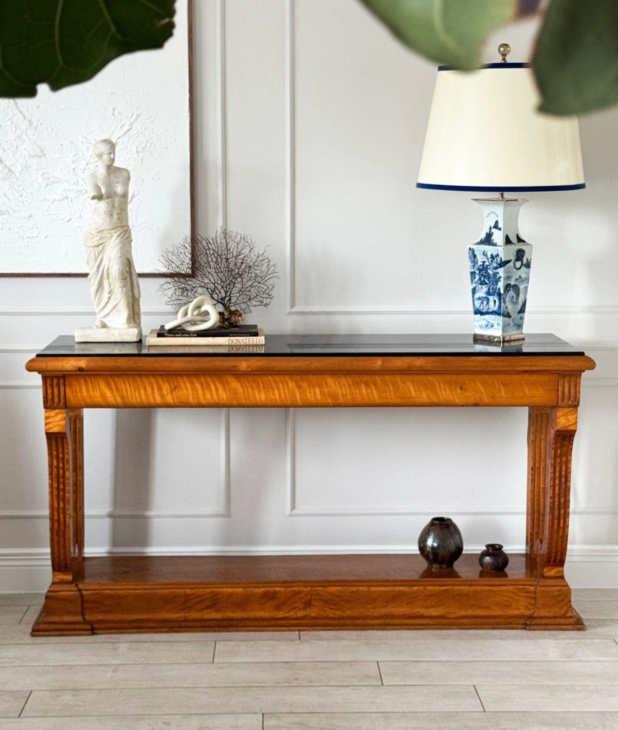 ANTIKER BIEDERMEIER KONSOLENTISCH MIT MARMORPLATTE