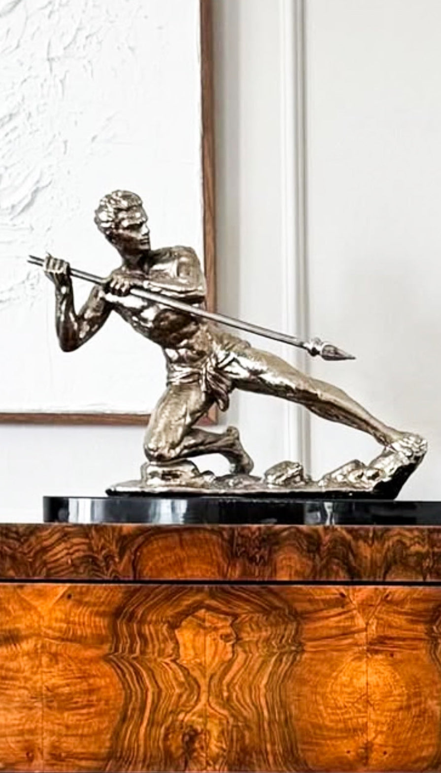Original Art Deco Sculpture "The Javelin Thrower" signed J. RUDENS (Jean de Roncourt)