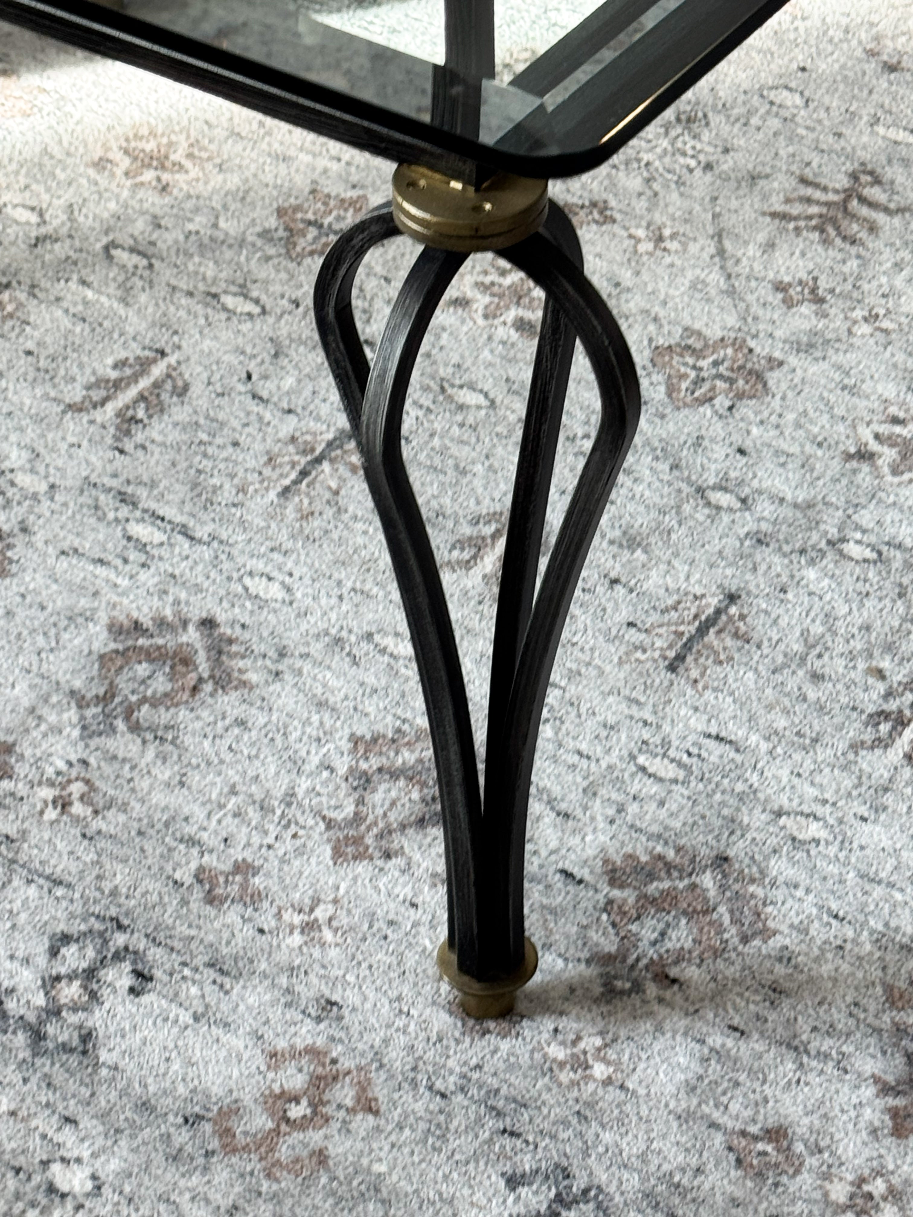 ELEGANTER VINTAGE COUCHTISCH GLASTISCH