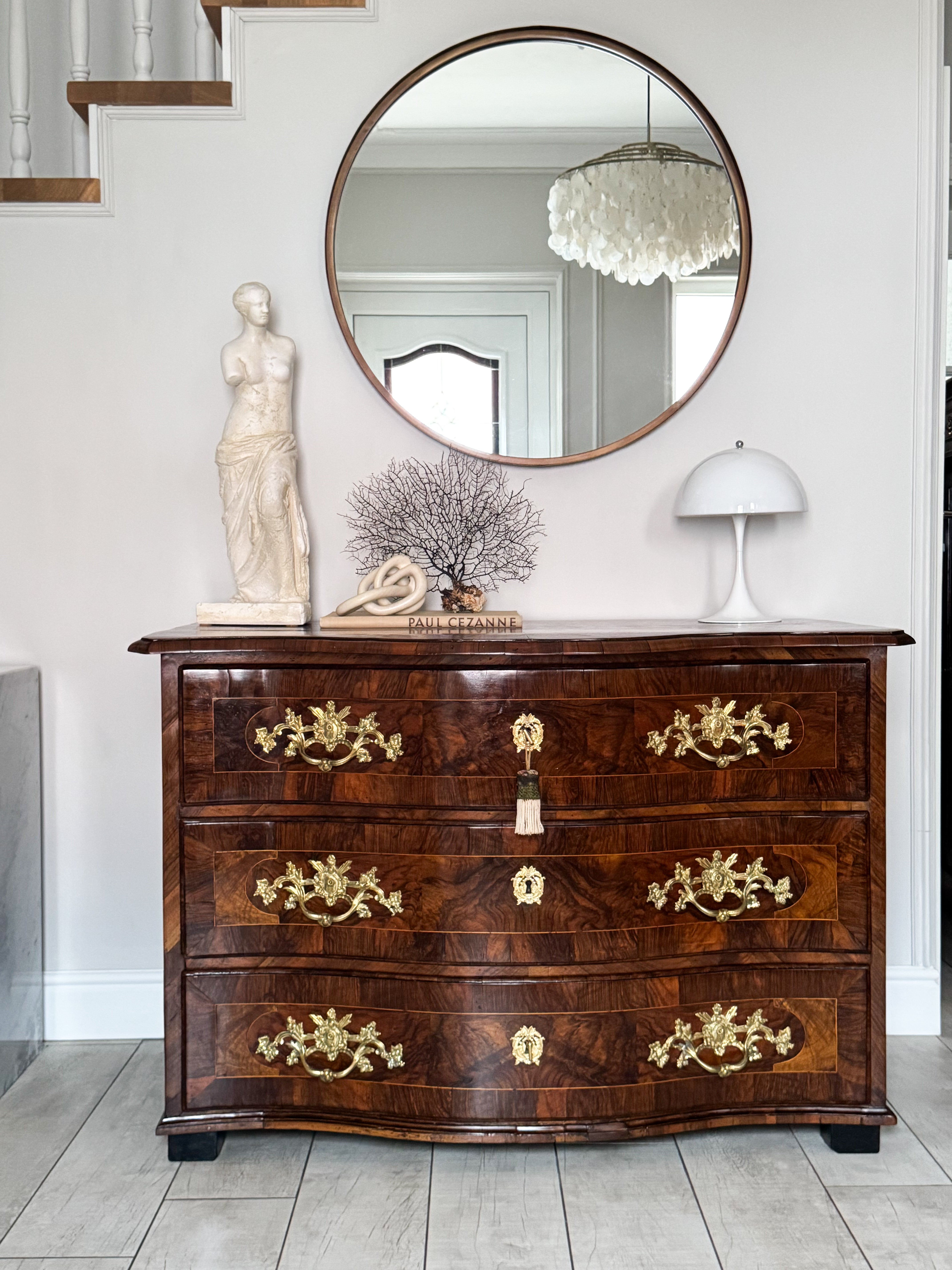 Magnificent antique baroque chest of drawers with inlays