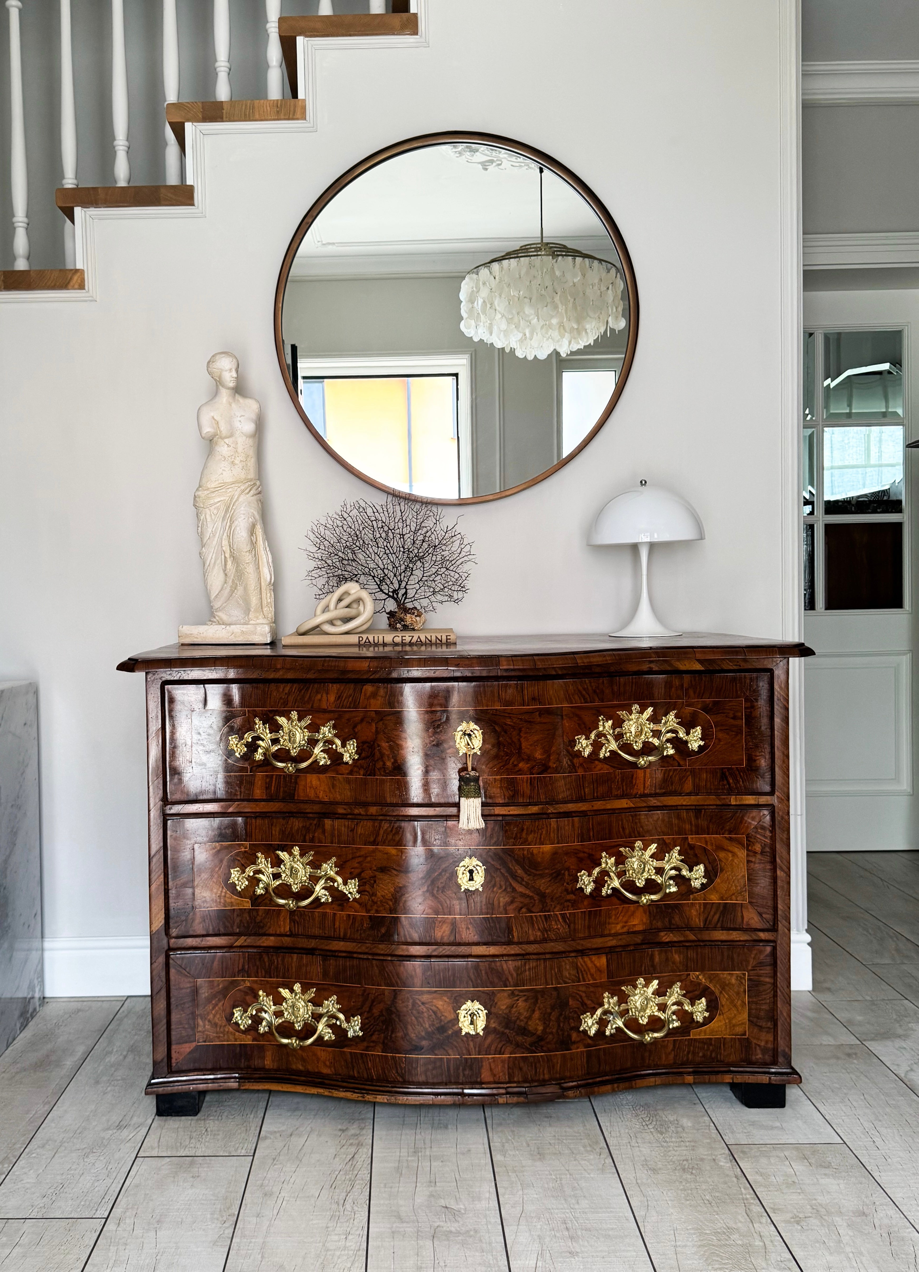 Magnificent antique baroque chest of drawers with inlays