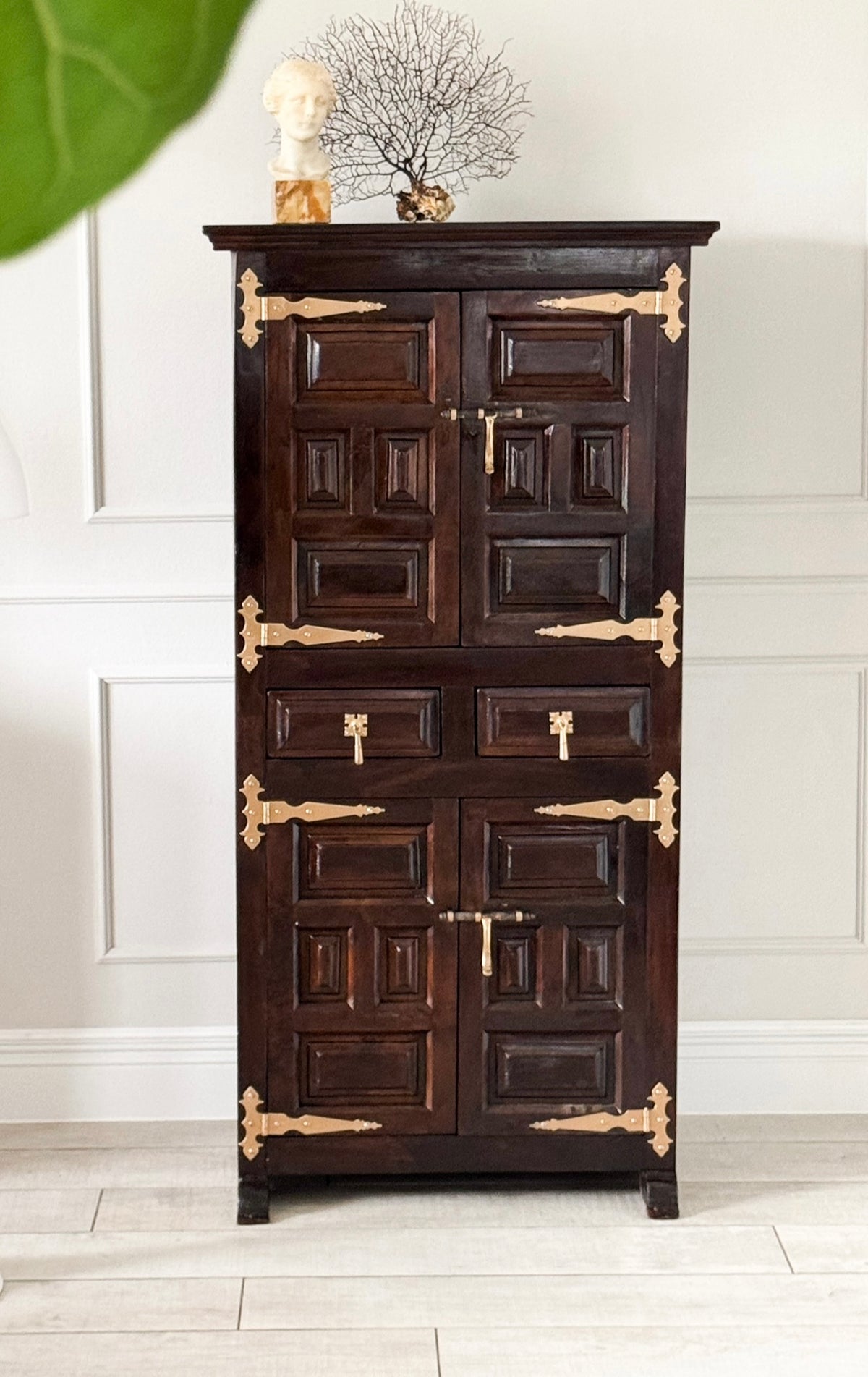 NOBLE SPANISH VINTAGE SOLID WOOD CABINET HIGHBOARD