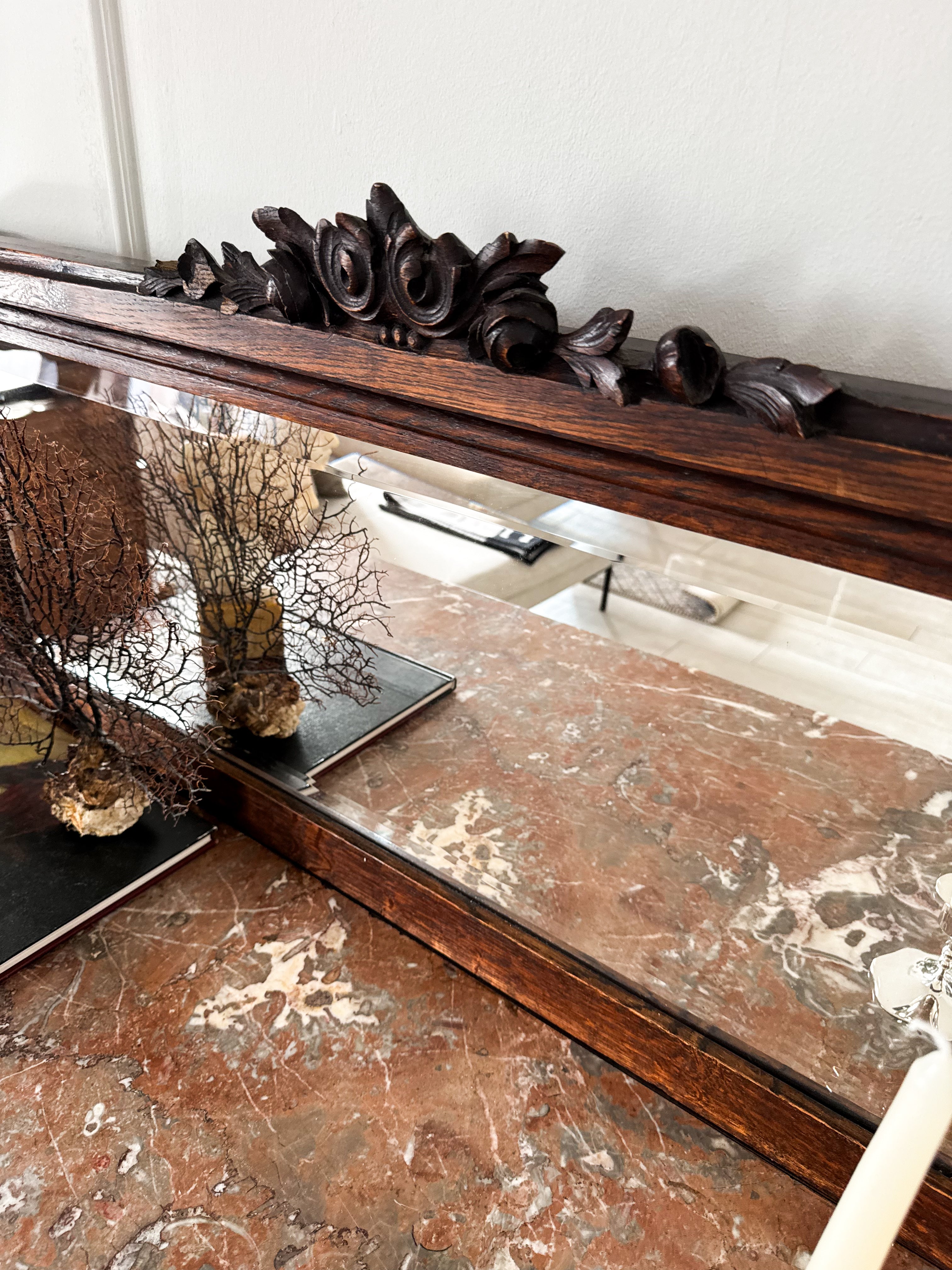 ANTIKE FRANZÖSISCHE SPIEGELKOMMODE MIT MARMORPLATTE