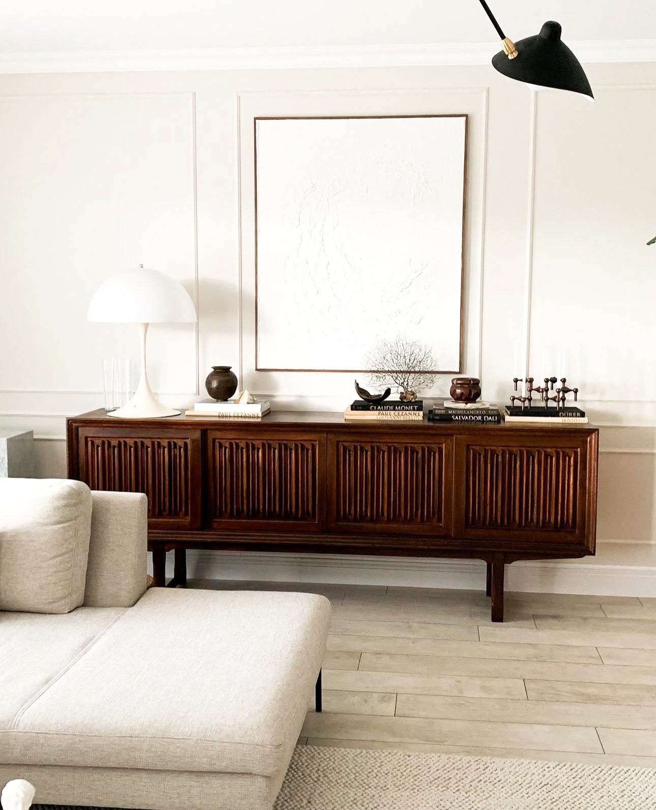 SCULPTURAL MID-CENTURY DESIGNER SIDEBOARD MASSIVE OAK HENNING KJAENULF