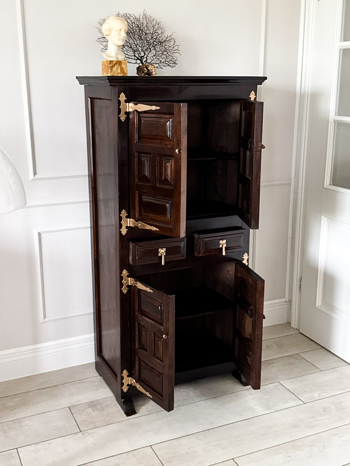NOBLE SPANISH VINTAGE SOLID WOOD CABINET HIGHBOARD