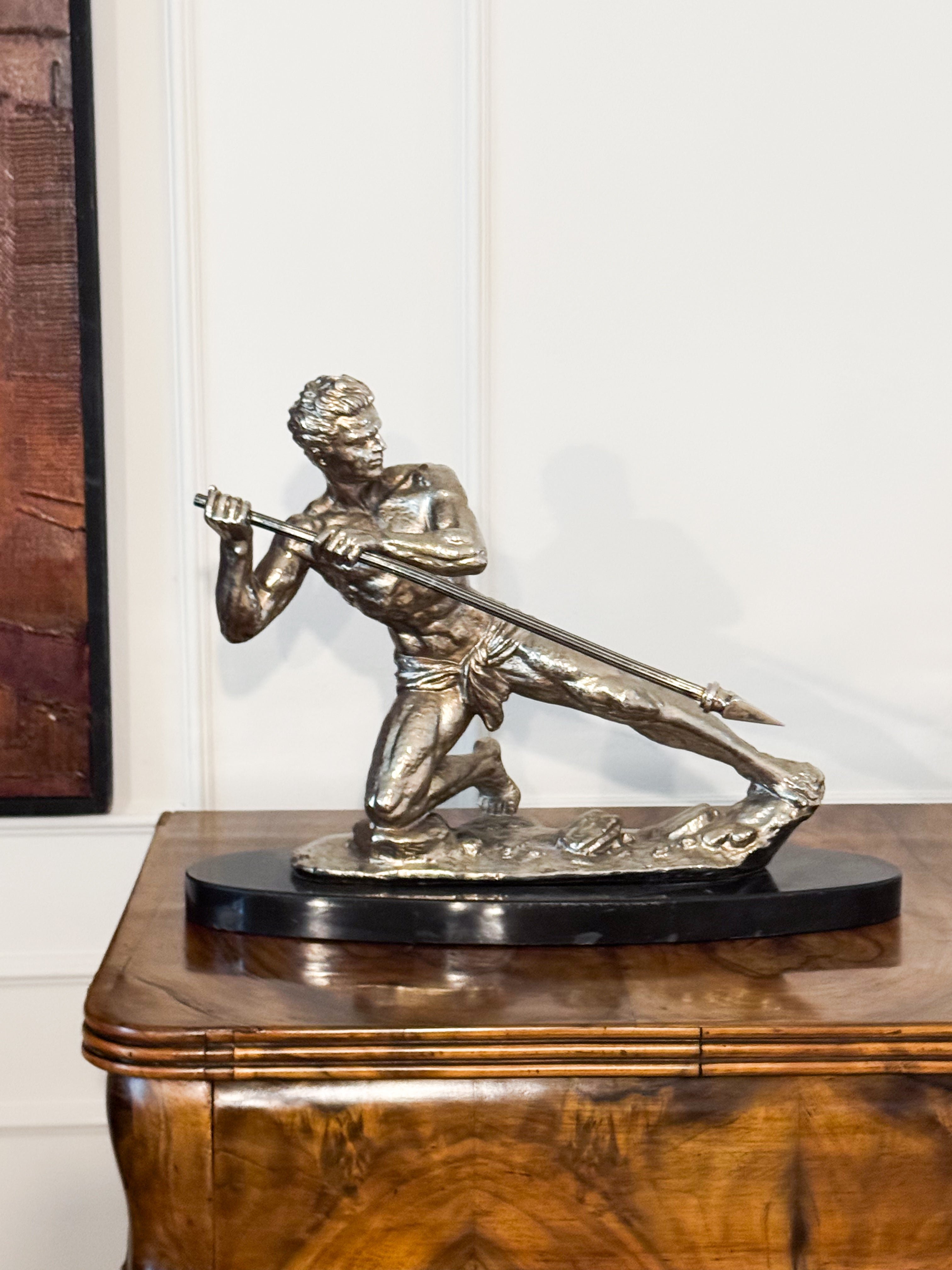Original Art Deco Sculpture "The Javelin Thrower" signed J. RUDENS (Jean de Roncourt)