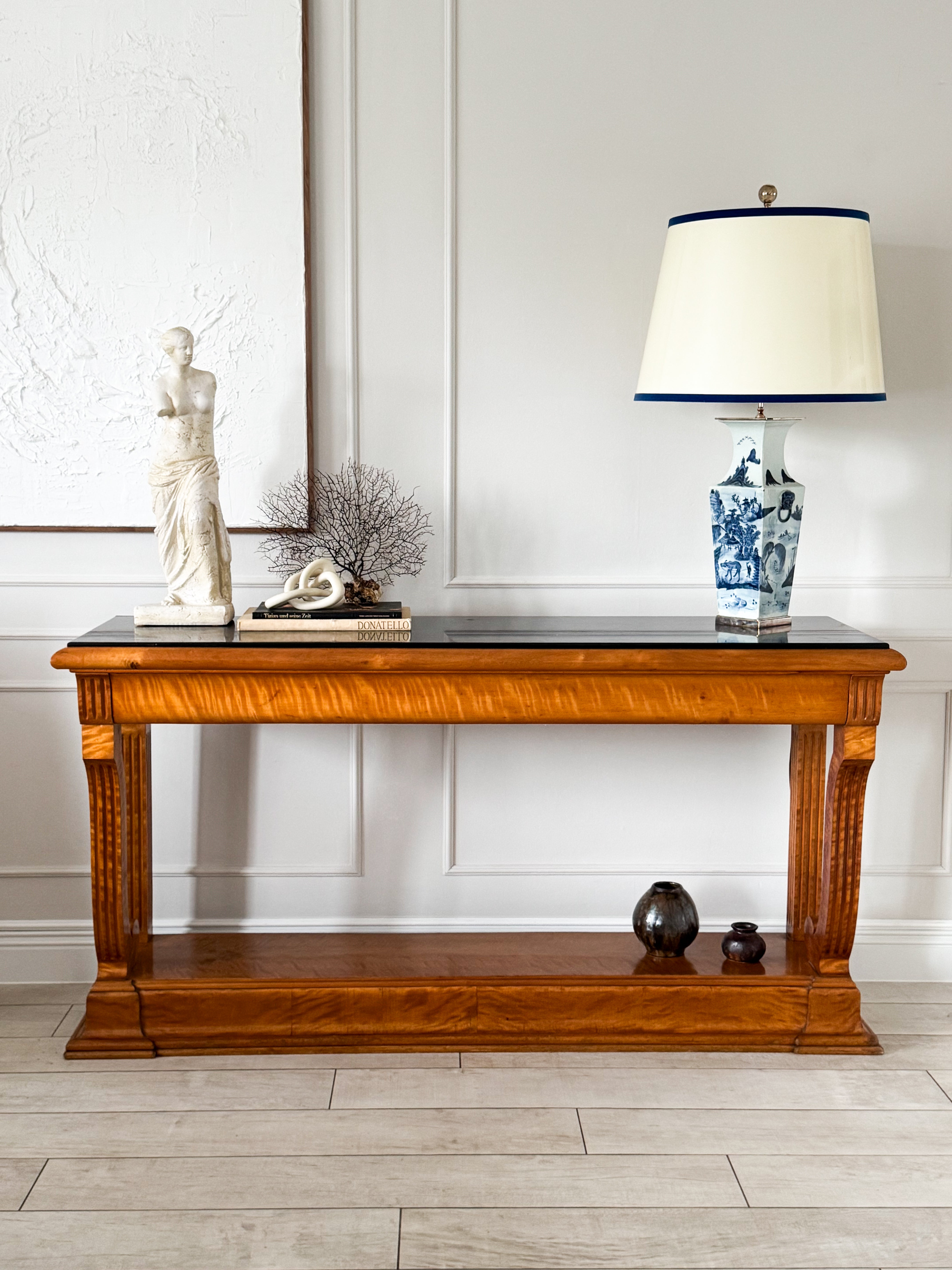 ANTIKER BIEDERMEIER KONSOLENTISCH MIT MARMORPLATTE