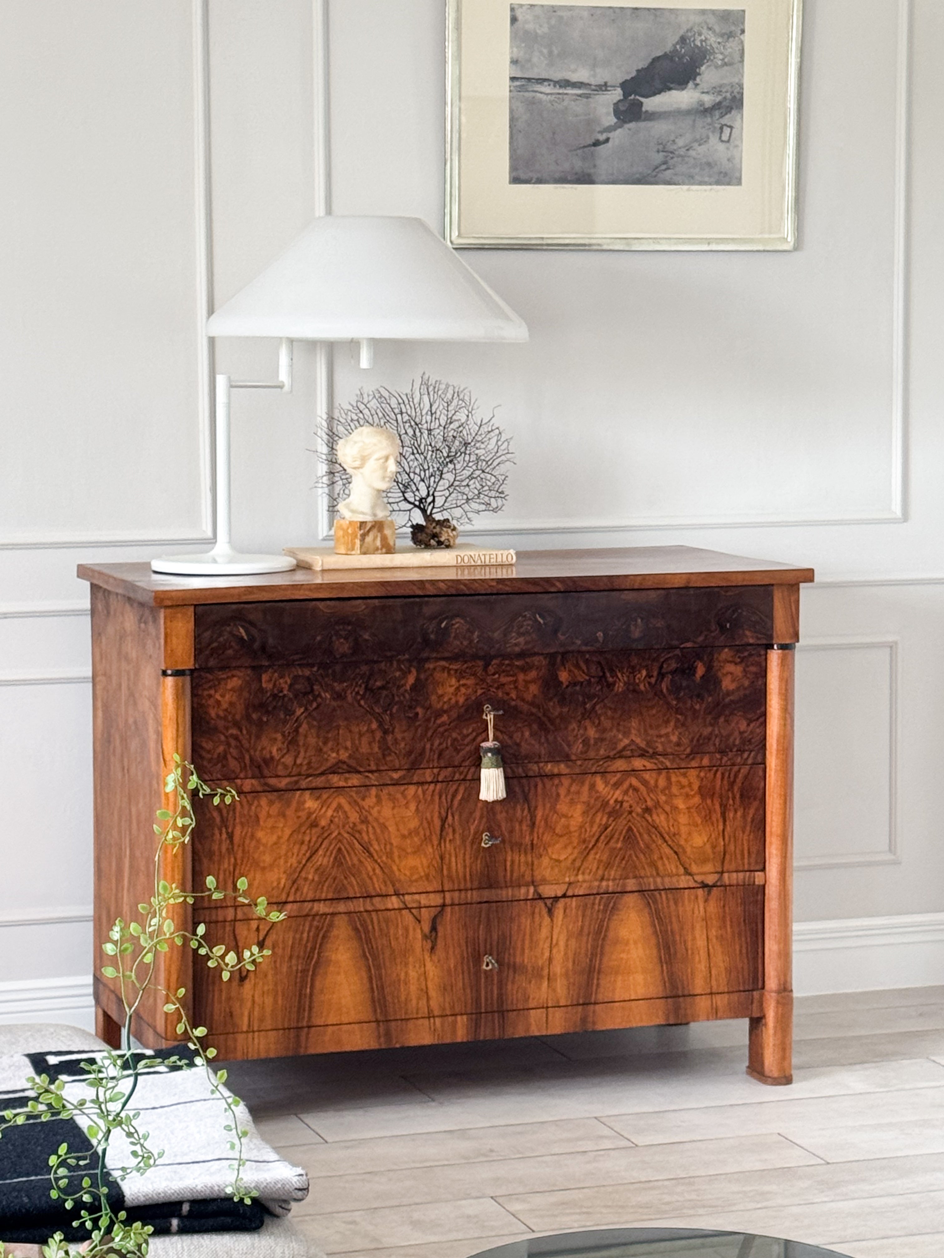 Antique Empire Chest of Drawers Walnut Beautiful Grain