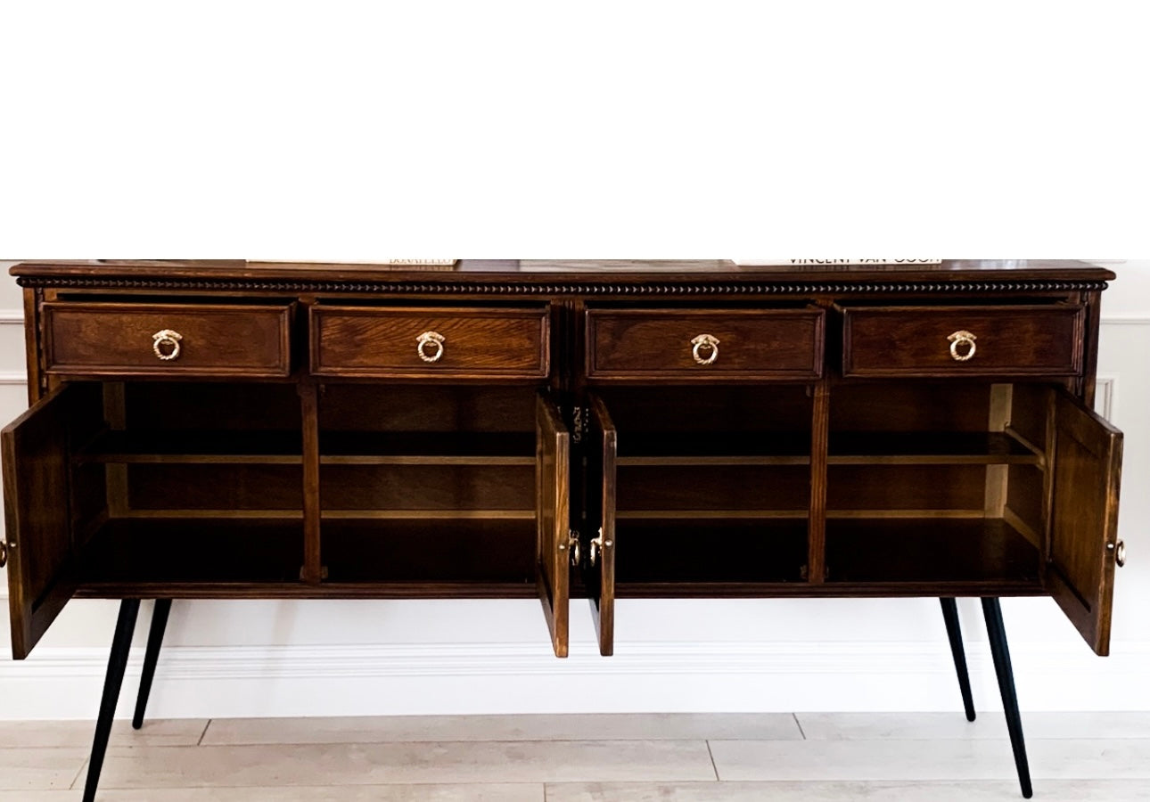 UNIQUE VINTAGE MODERN SIDEBOARD SOLID OAK